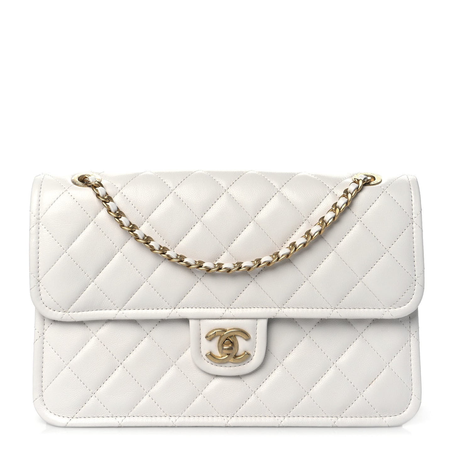 Caviar Quilted Large Sweet Classic Flap White