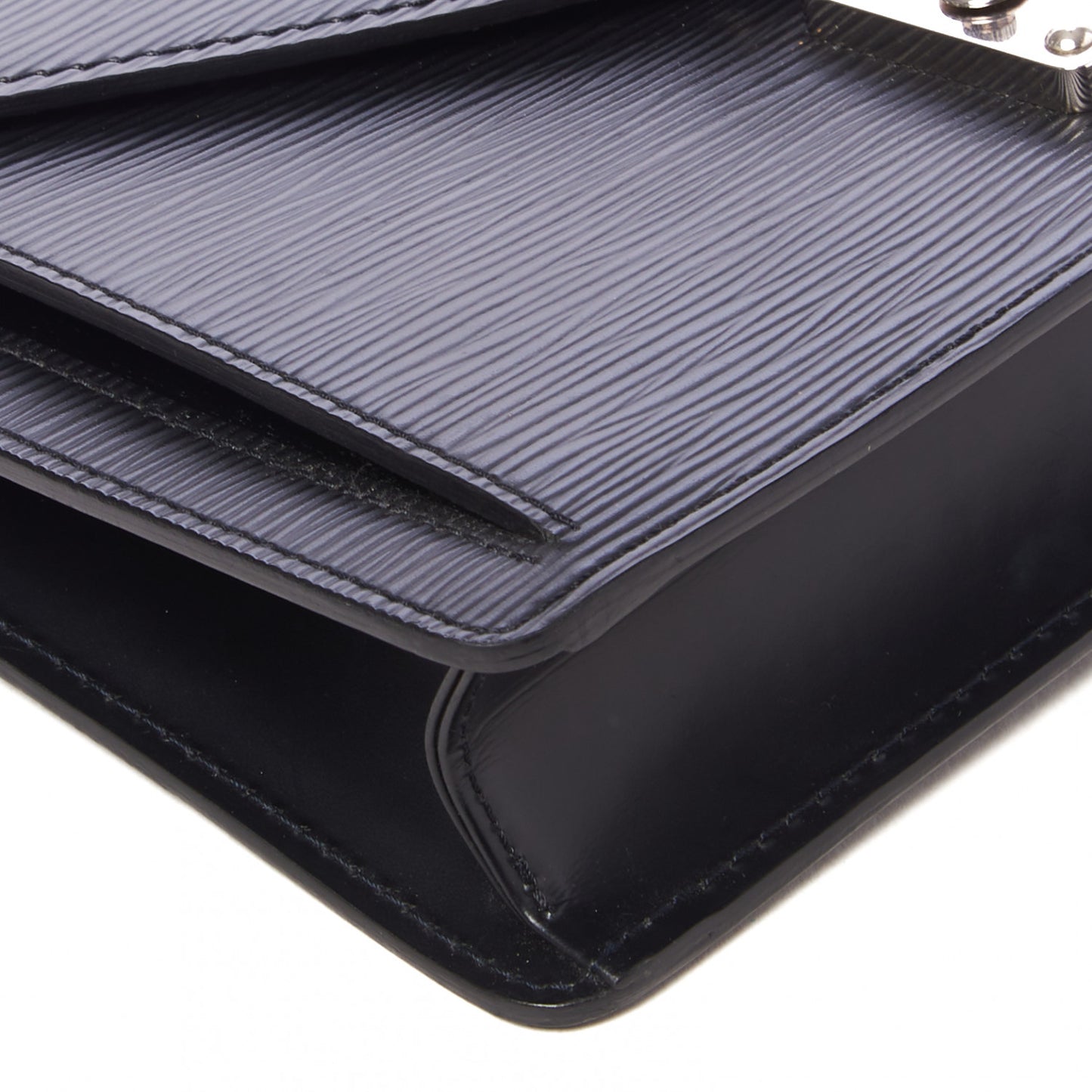 Epi Pochette Sellier Dragonne Clutch Black