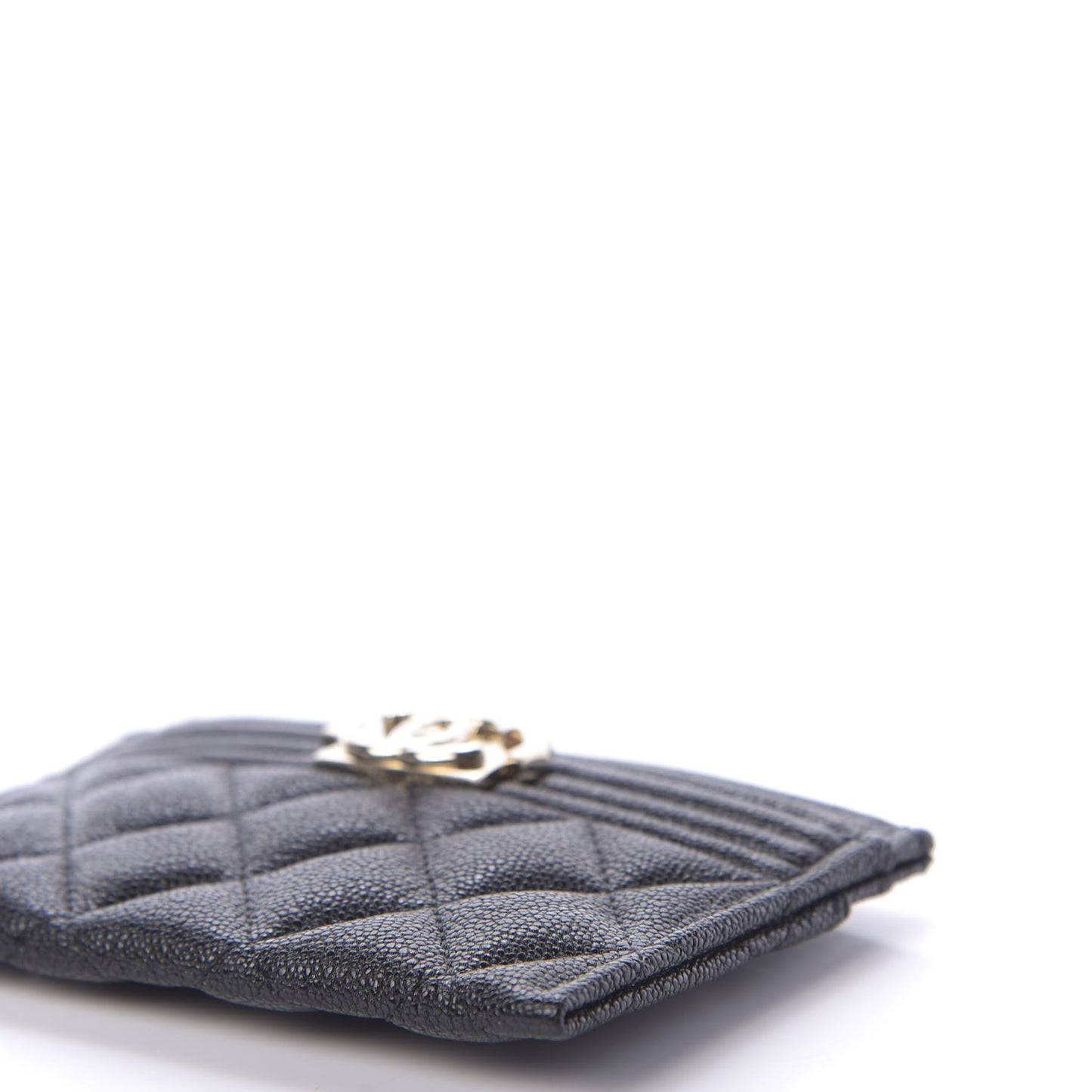 Caviar Quilted Boy Card Holder Black