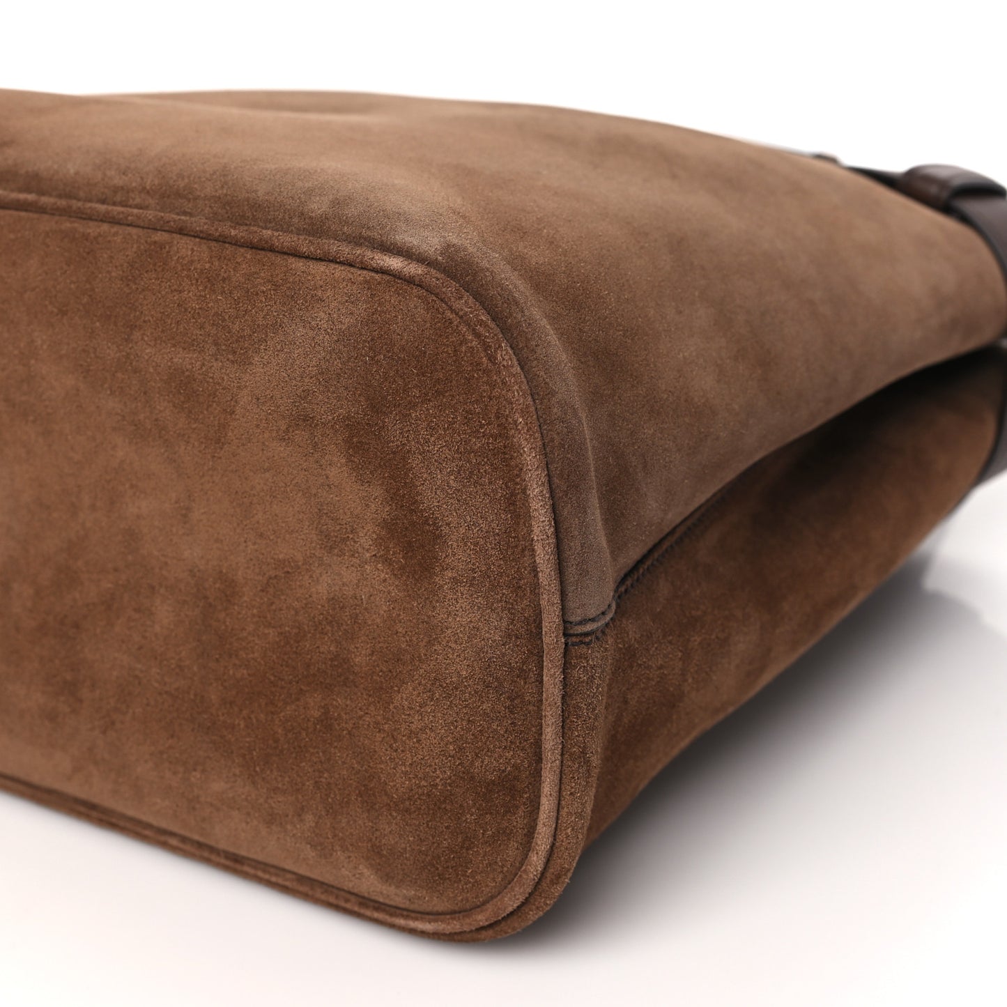 Scamosciato Large Buckle Bag With Belt Cacao