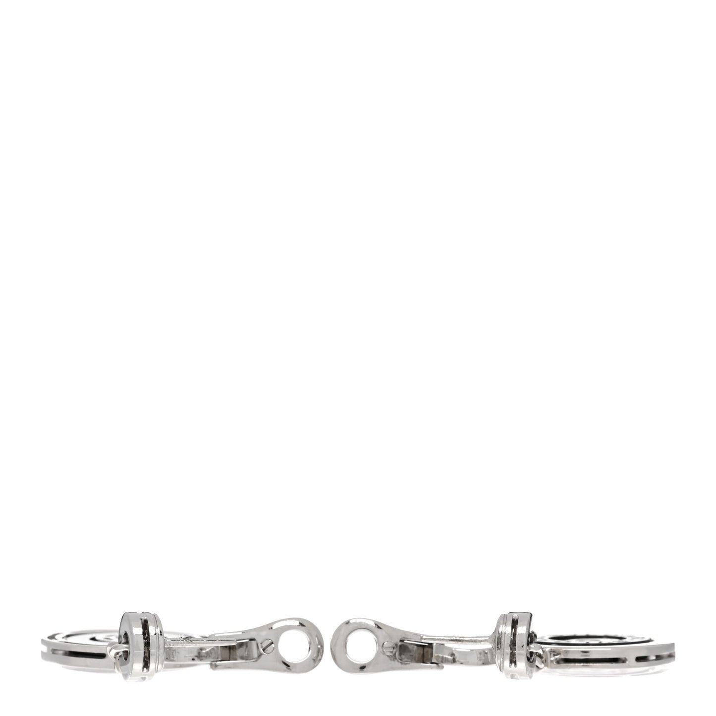 18K White Gold Black Ceramic Astrale Cerchi Drop Earrings