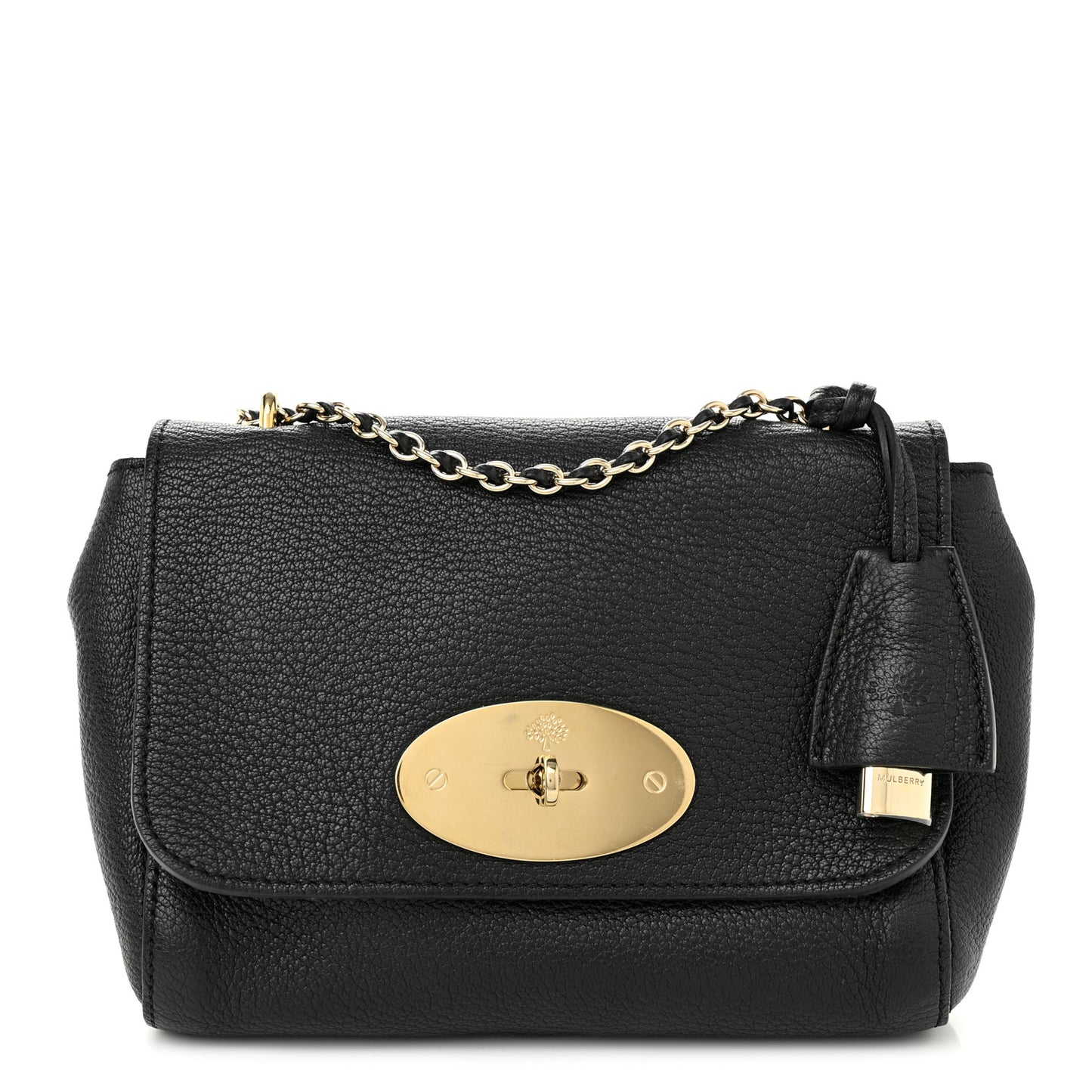 Glossy Goatskin Small Lily Flap Black