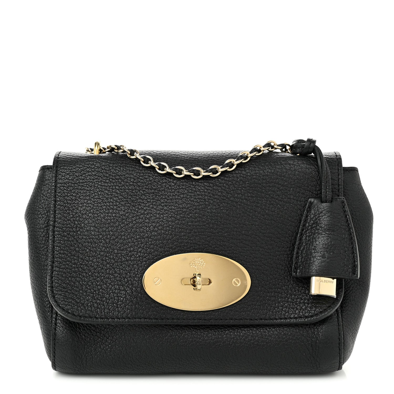 Mulberry Glossy Goatskin Small Lily Flap Black 1 of 9