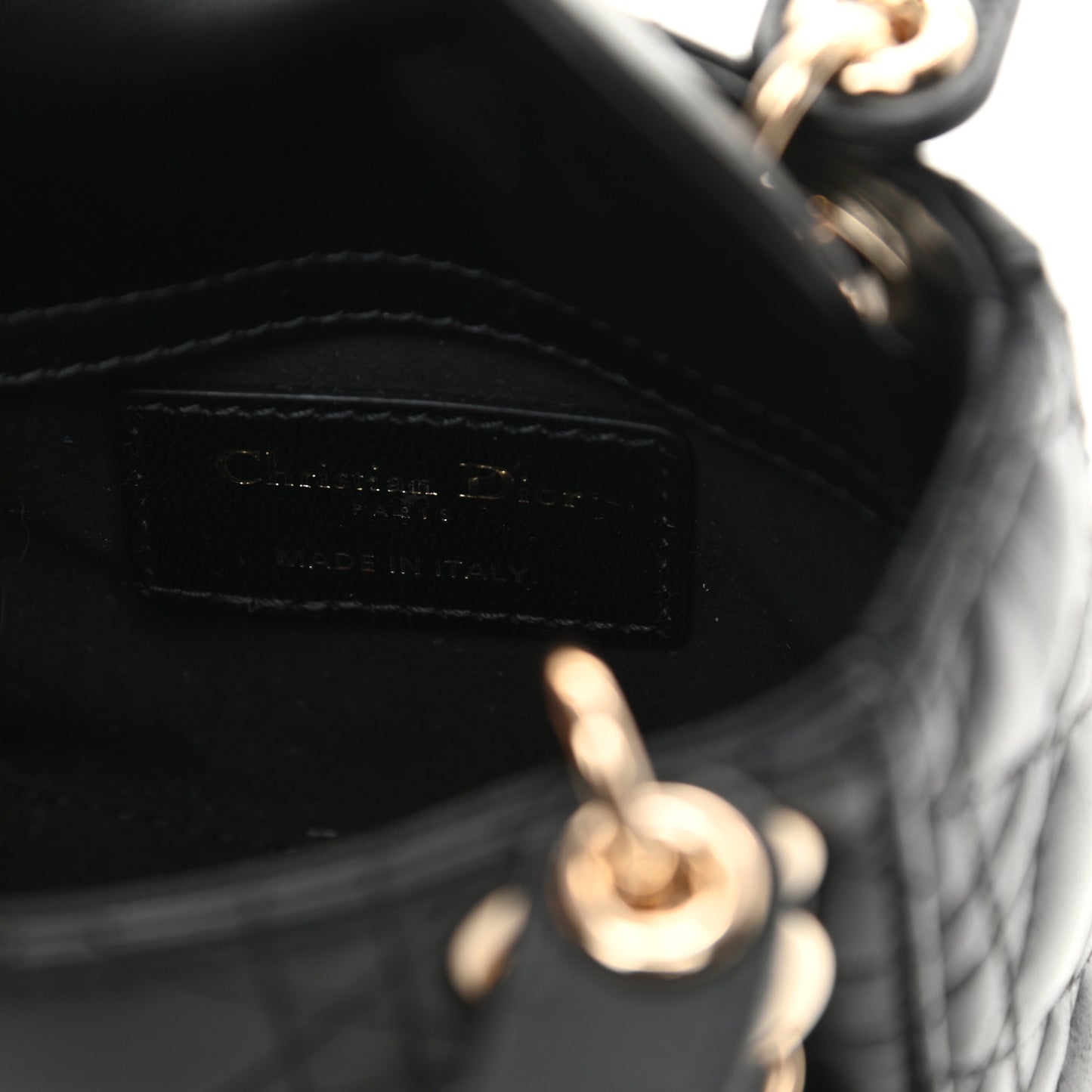 Lambskin Cannage Micro Lady Dior Black