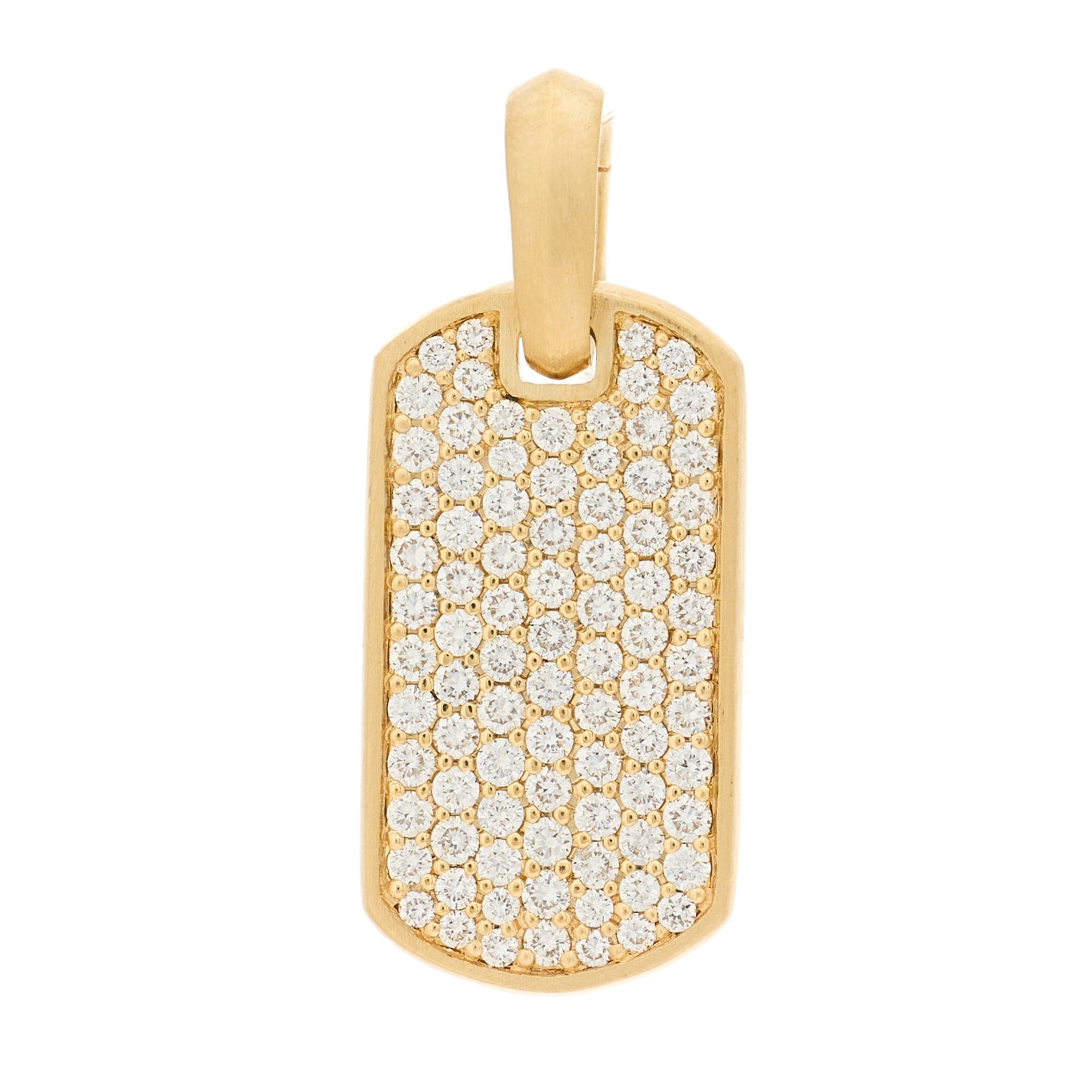 18K Yellow Gold Diamond Chevron Tag Pendant