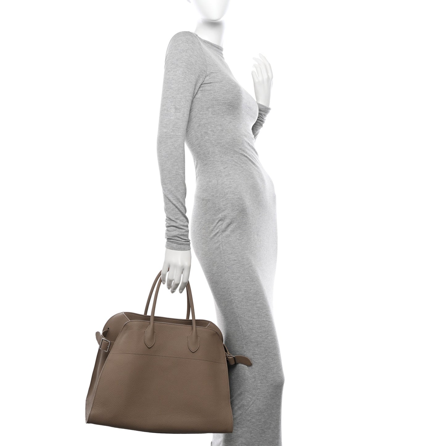 Matte Grained Calfskin Soft Margaux 15 Dark Taupe