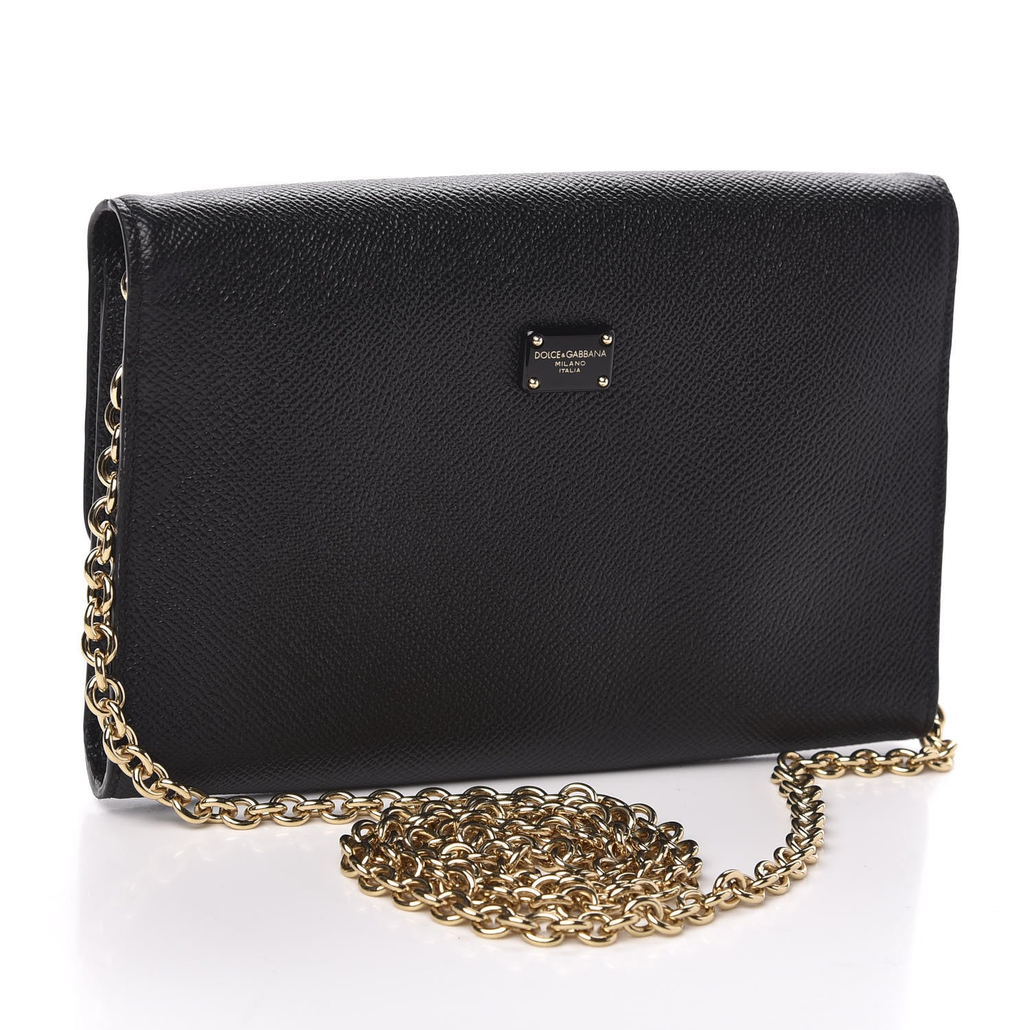 Dolce & Gabbana Dauphine Stampa Crystal Small Roses Wallet On Chain Black 3 of 9