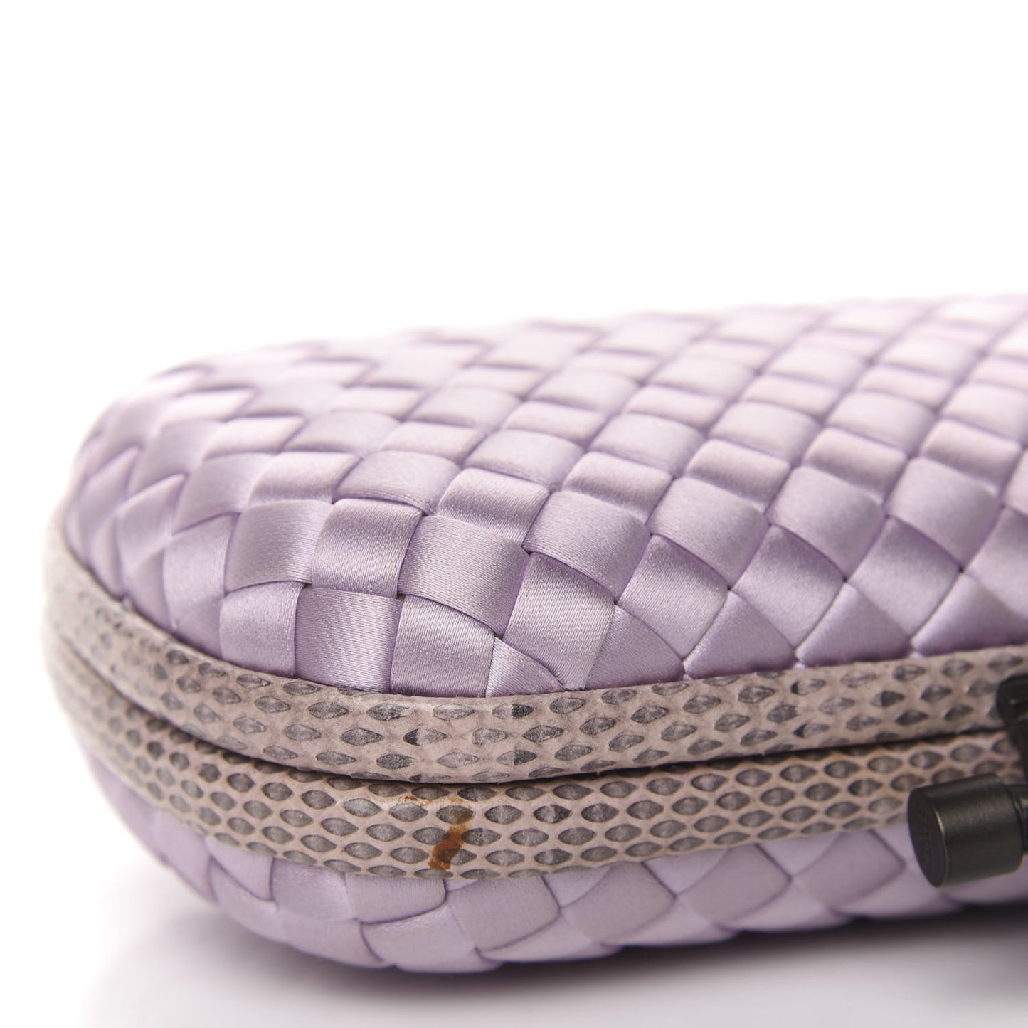 Satin Intreccio Impero Ayers Knot Clutch Lilac