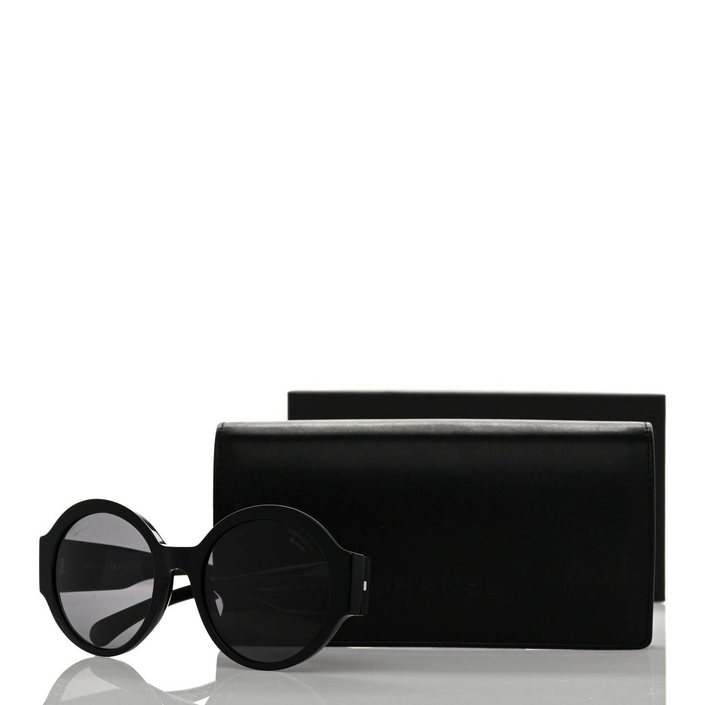 Acetate Polarized Round Sunglasses 5410-A Black