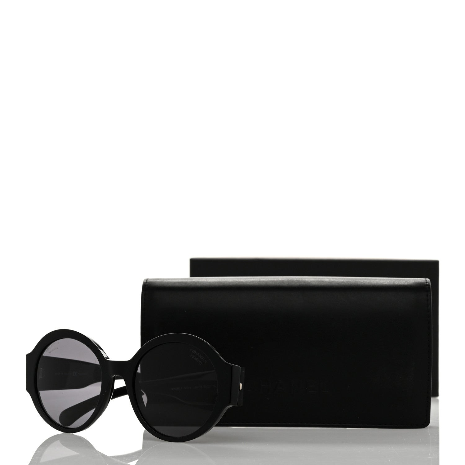 Chanel Acetate Polarized Round Sunglasses 5410-A Black 8 of 8