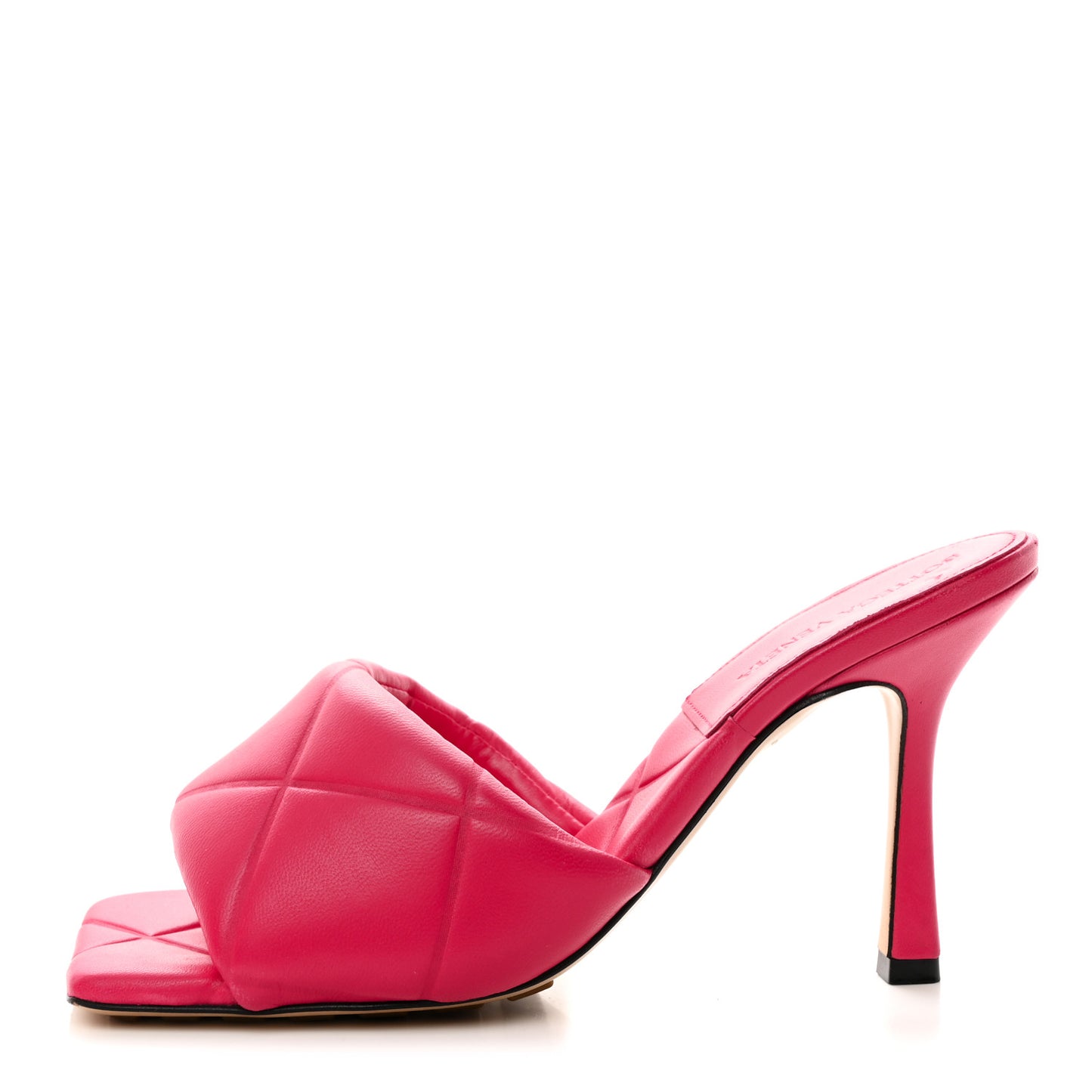 Nappa Quilted Rubber Lido Mule Sandals 37 Lollipop