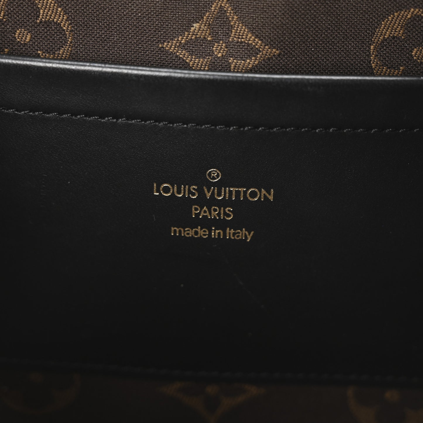 Calfskin Monogram Embossed Utility Crossbody Black