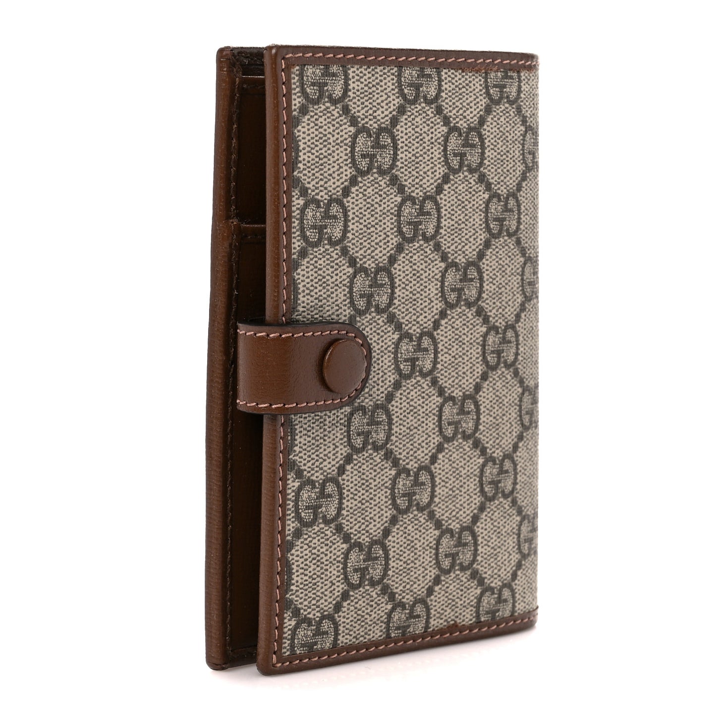 GG Supreme Monogram Azalea Calfskin Retro Interlocking G Passport Case Beige Red