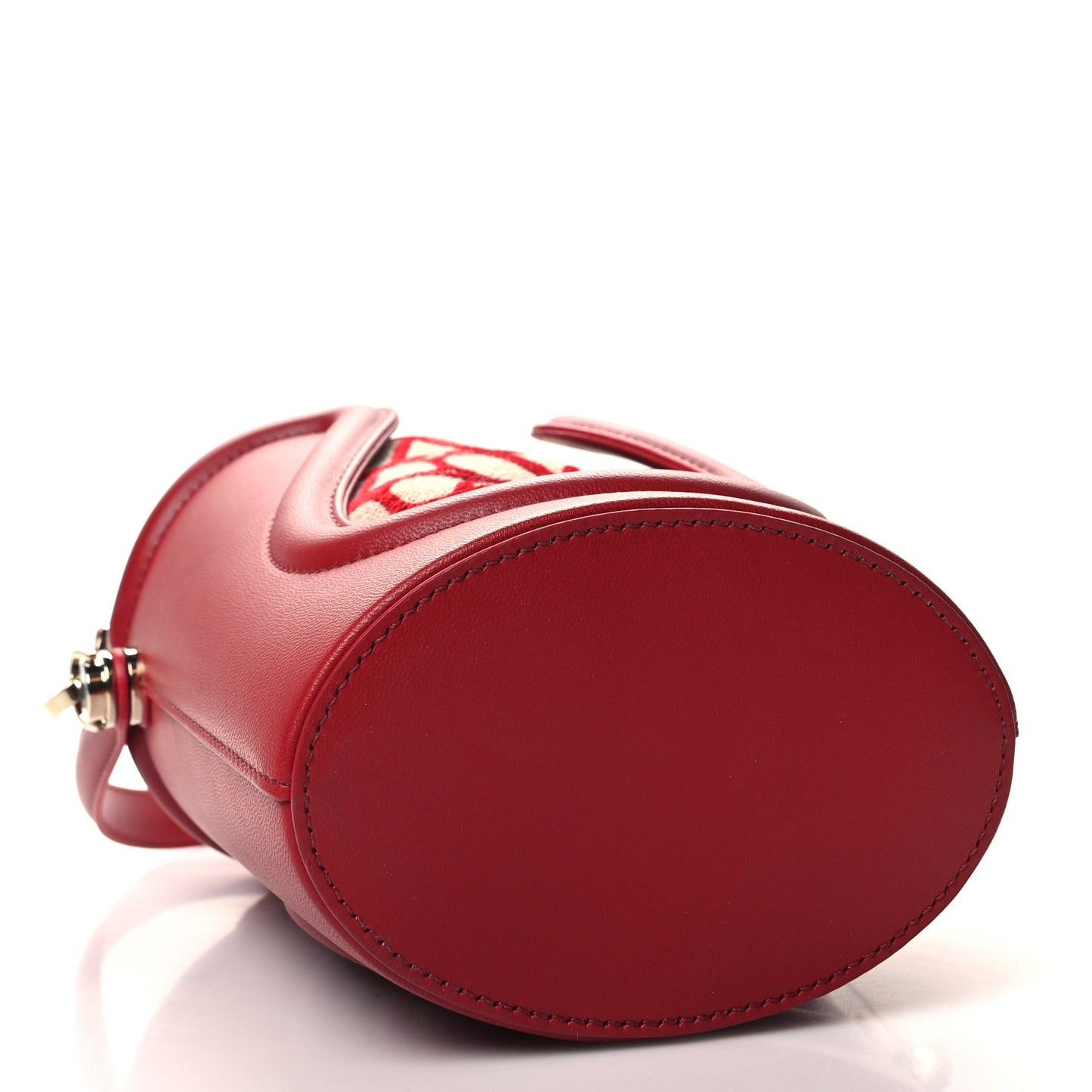 Toile Iconographe Nappa Le Cinquième Bucket Bag Naturale Rosso Valentino
