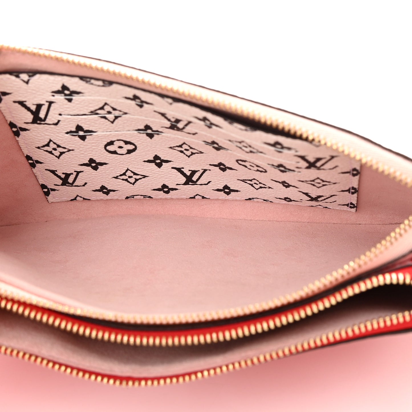 Monogram Giant Double Zip Pochette Rouge