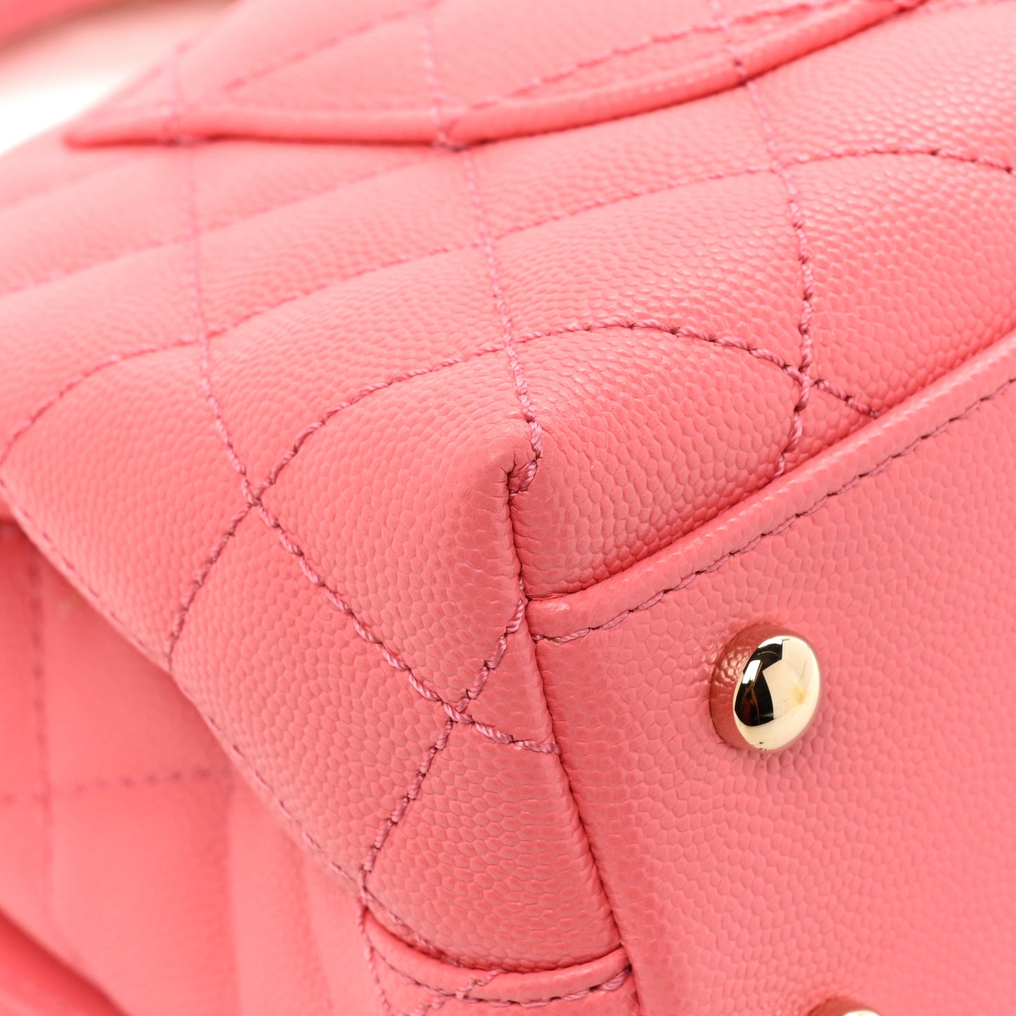 Caviar Quilted Mini Coco Handle Flap Pink