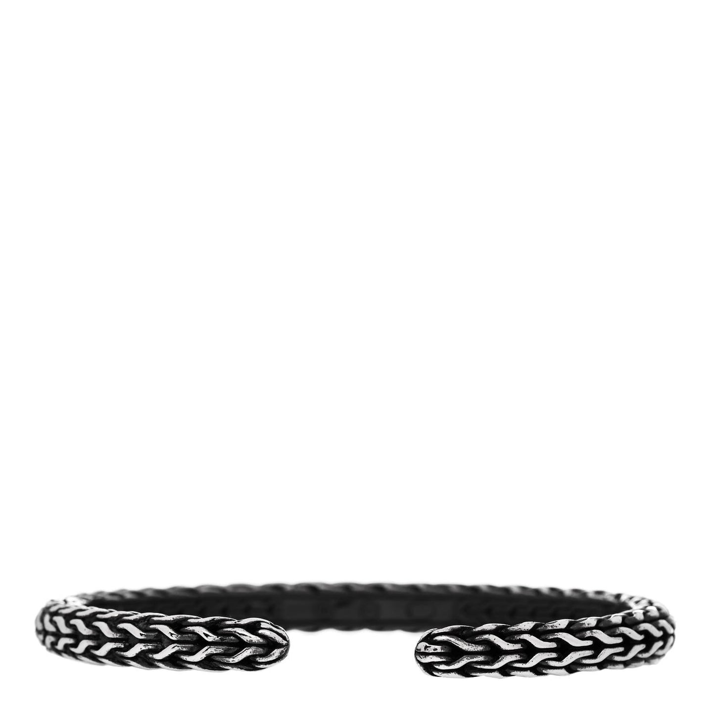 Sterling Silver 6.5mm Classic Chain Hinged Cuff Bracelet
