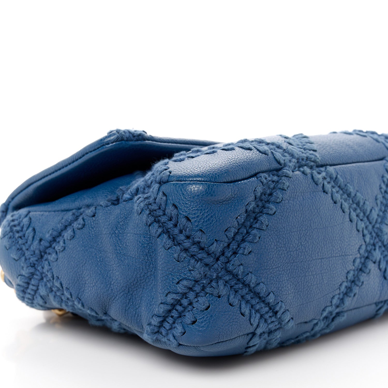 Chanel Calfskin Crochet Medium Chanel 19 Flap Blue 9 of 10