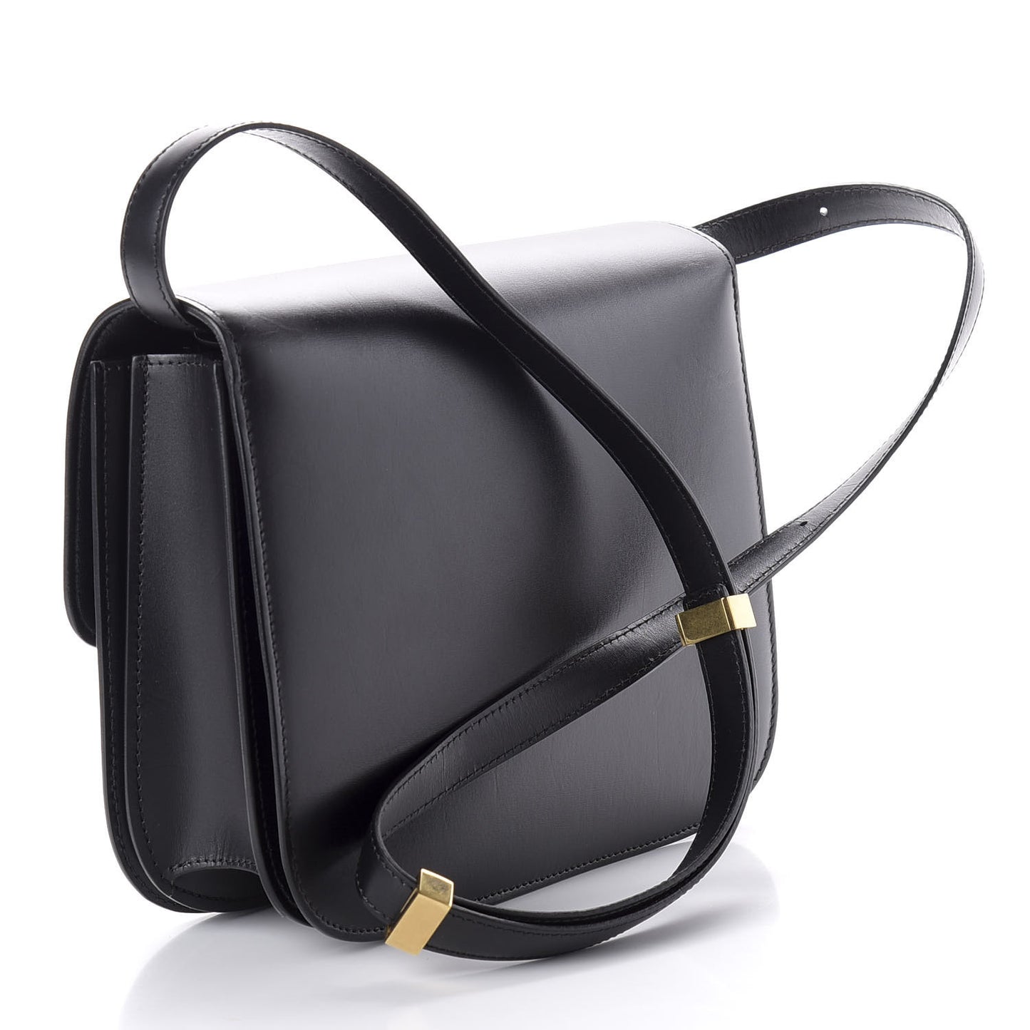 Box Calfskin Medium Classic Box Flap Bag Black