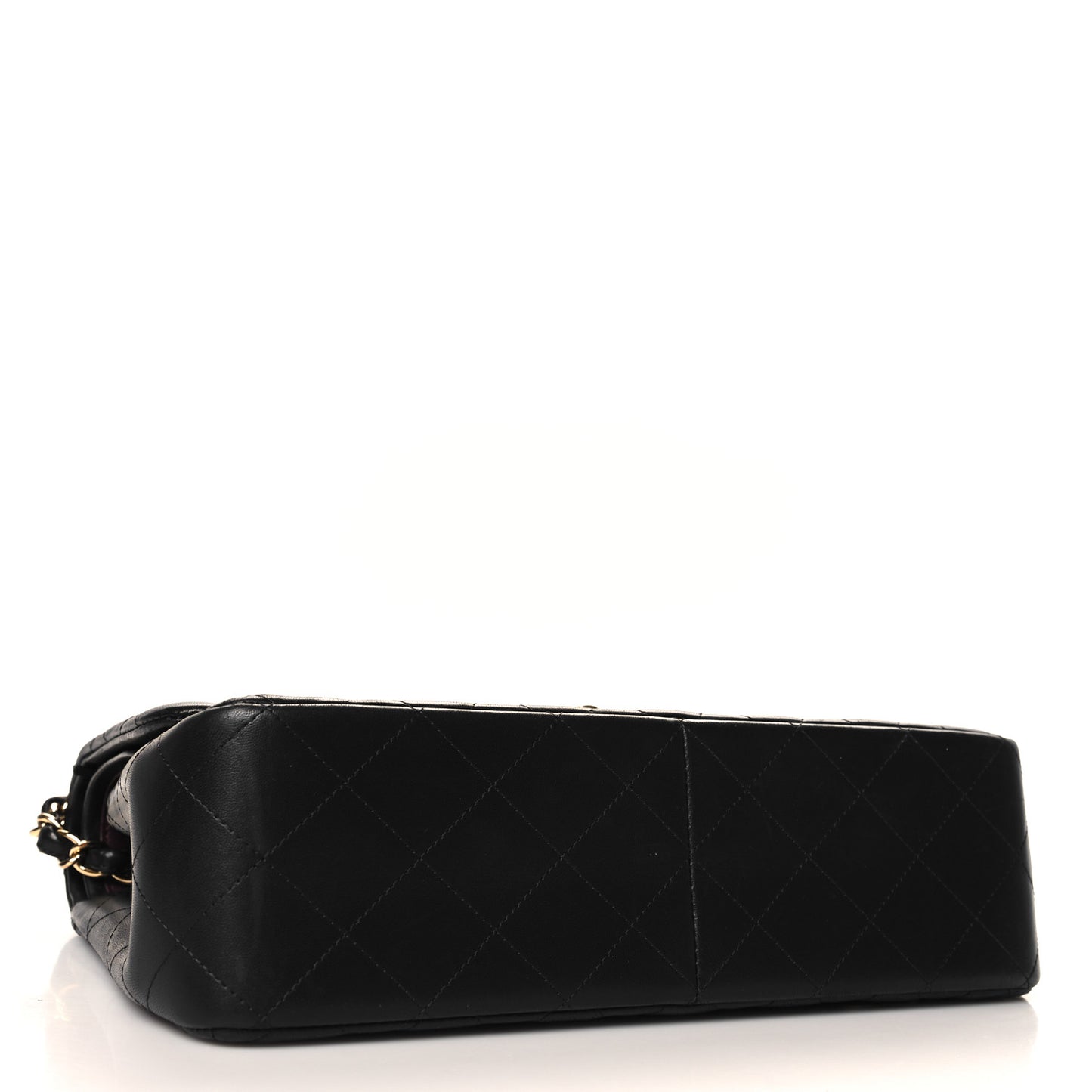 Lambskin Quilted Jumbo Double Flap Black