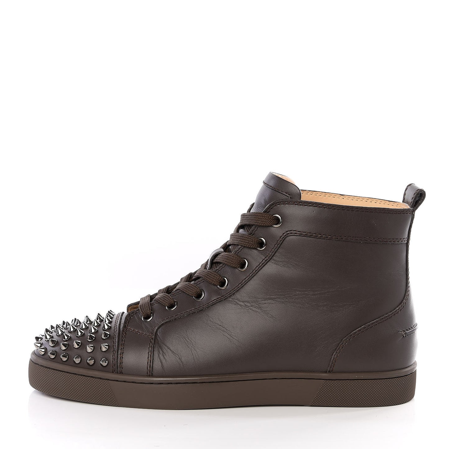 Calfskin Spikes Mens Lou Flat Sneakers 41.5 Grey