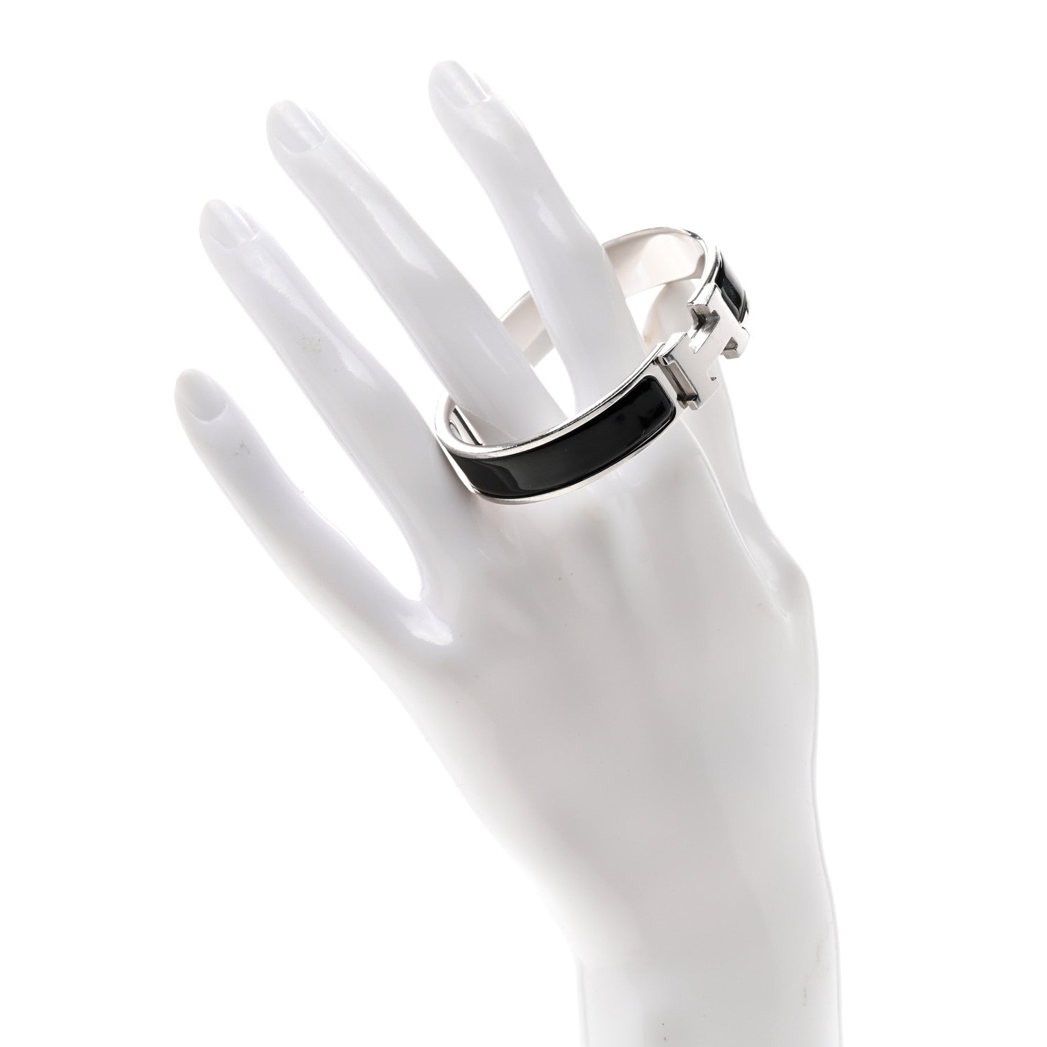 Hermes Enamel Narrow Clic Clac H Bracelet GM Black 2 of 5