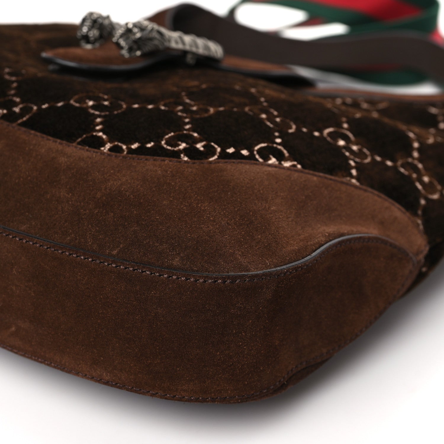 Gucci Velvet GG Monogram Web Medium Dionysus Hobo Brown 9 of 9