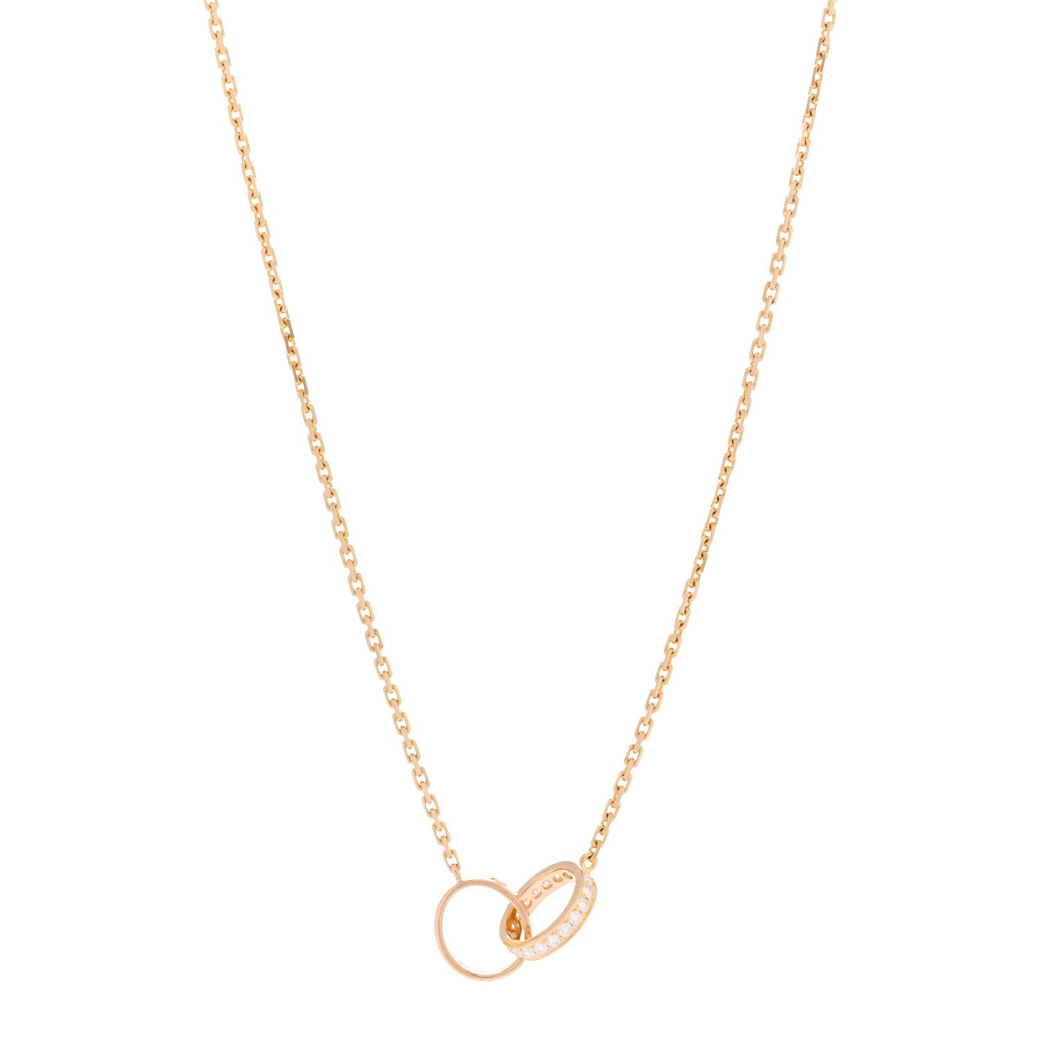 Cartier 18K Yellow Gold Diamond Interlocking LOVE Necklace 1829271
