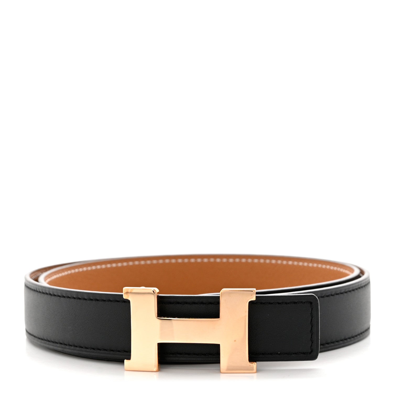 Hermes Box Togo 32mm Constance H Belt 75 Black Gold 1 of 4