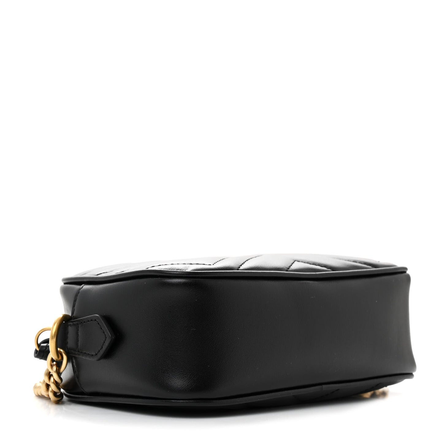 Calfskin Matelasse Mini GG Marmont Chain Shoulder Bag Black