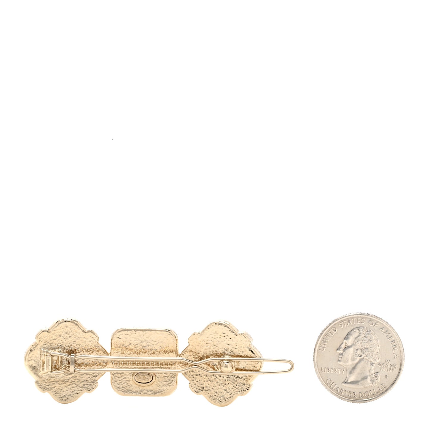 Metal Resin Enamel Crystal CC Hair Clip Barrette Gold Black