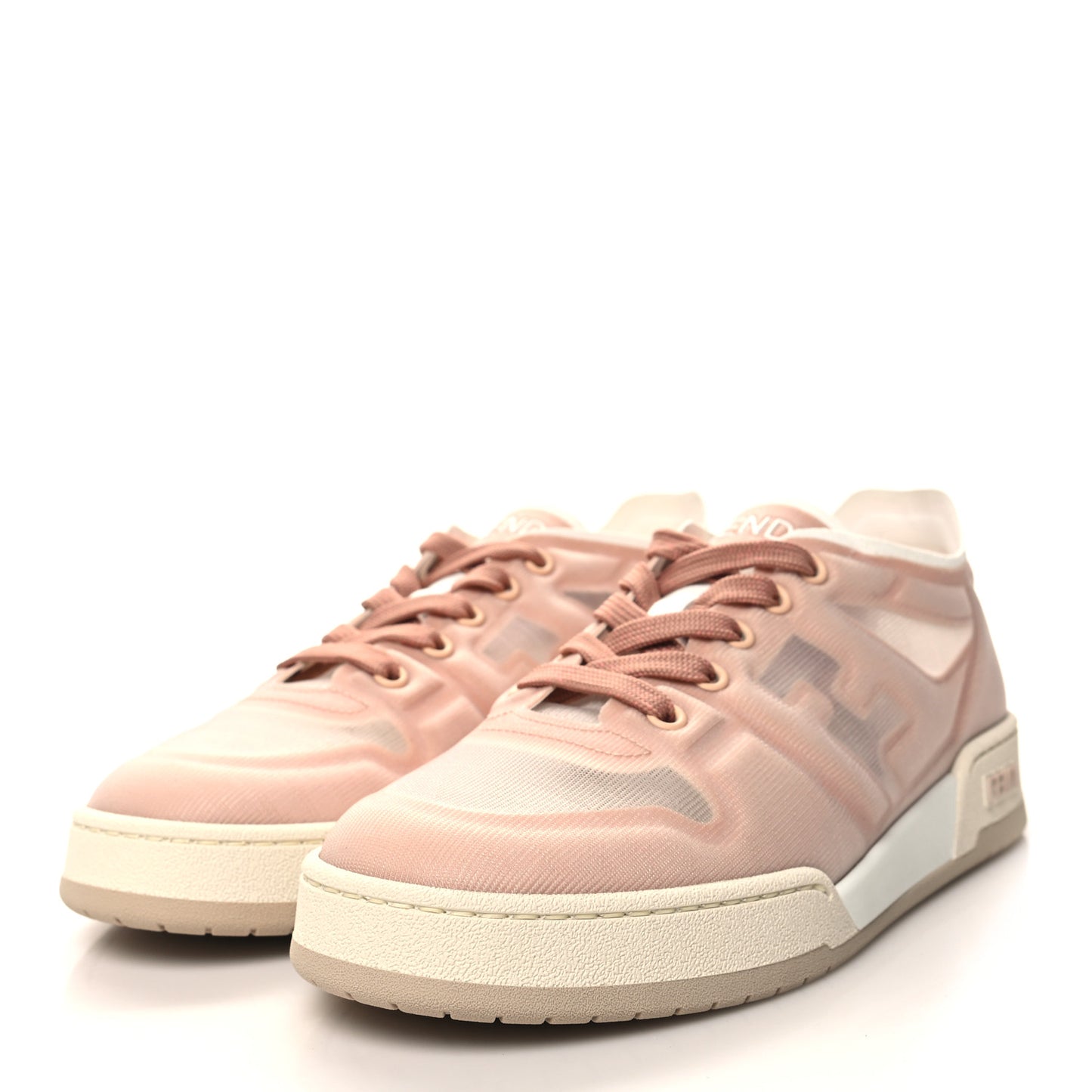 Fabric Mesh Fendi Match Low Top Sneakers 38 Flora White
