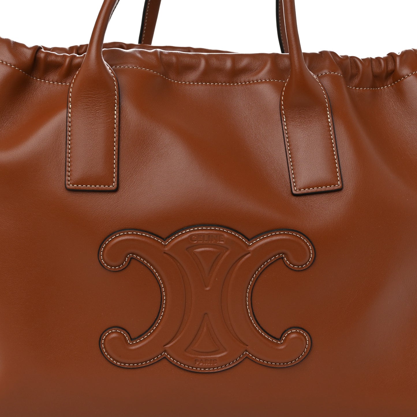 Smooth Calfskin Cuir Triomphe Cabas Drawstring Tan