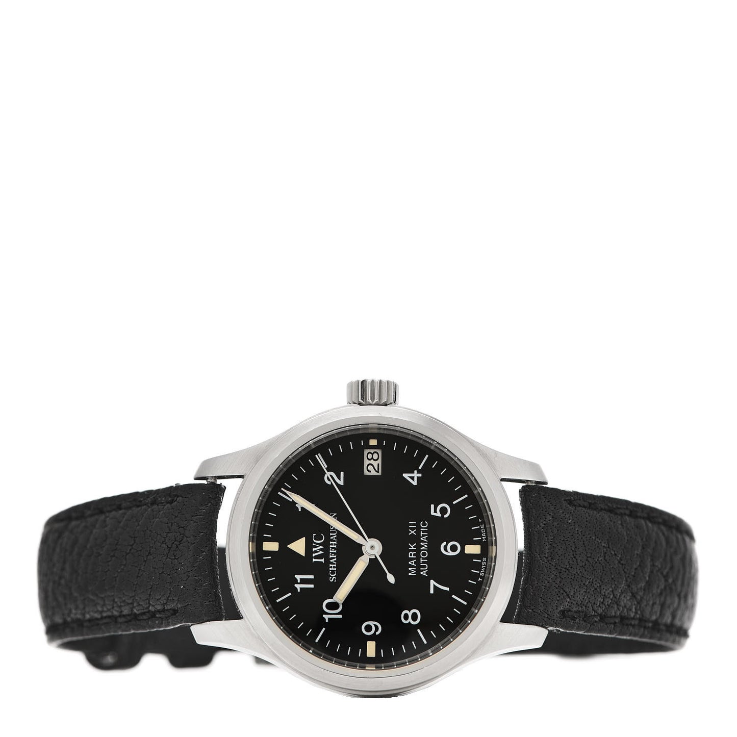 Stainless Steel Calfskin 28mm Schaffhausen Mark XIII Lady Automatic Watch Black IW4421