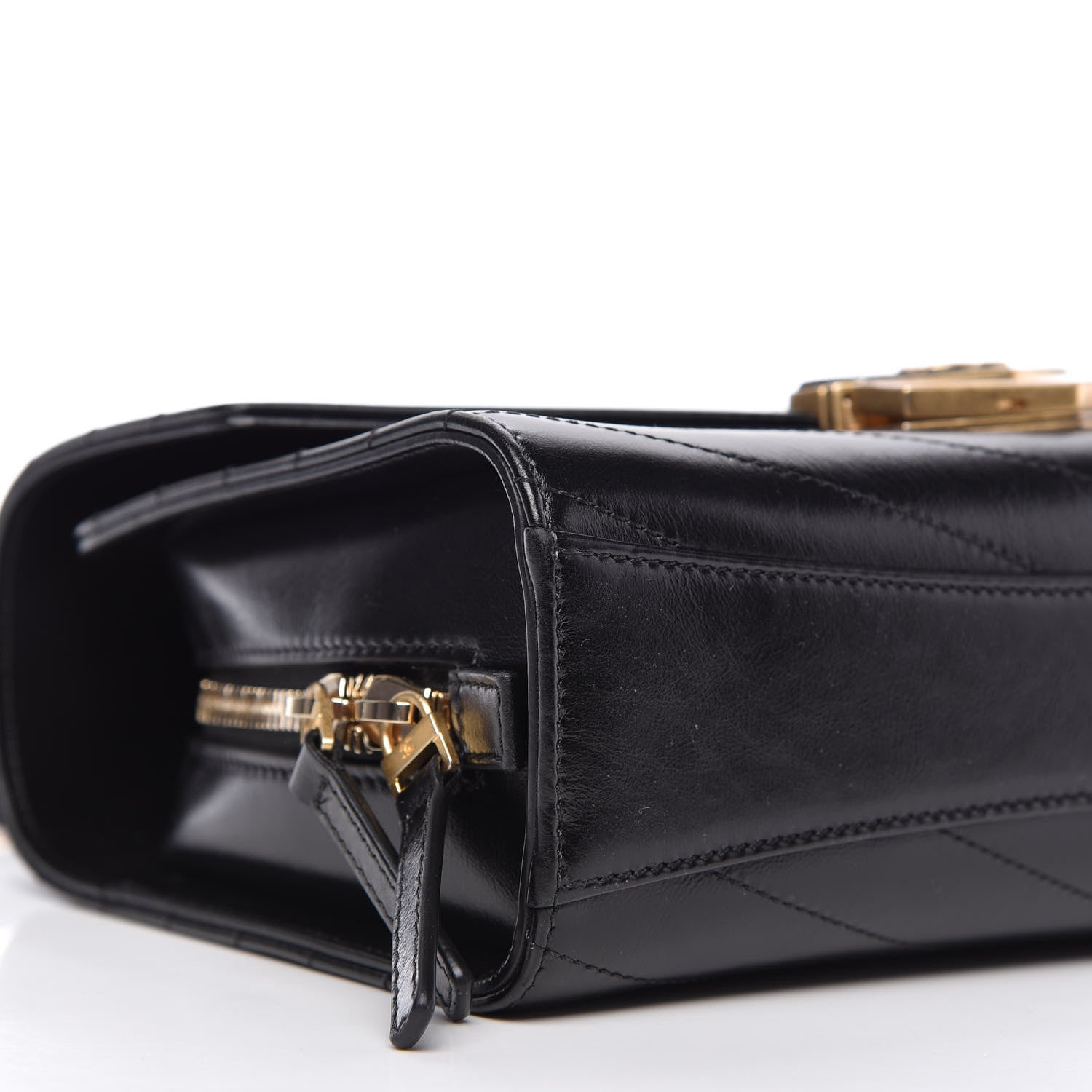 Chanel Calfskin Chevron Quilted Medal Flap Black 6 of 10