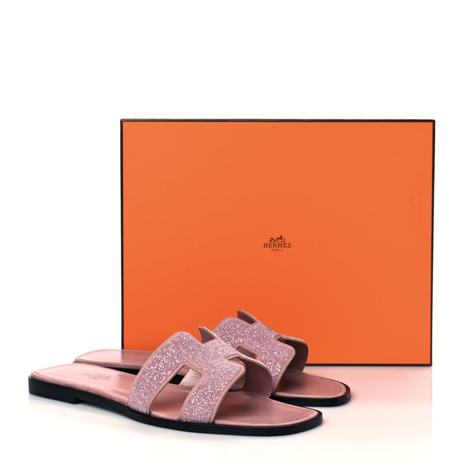 Hermes Suede Goatskin Crystal Powder Oran Sandals 38.5 Rose 9 of 9