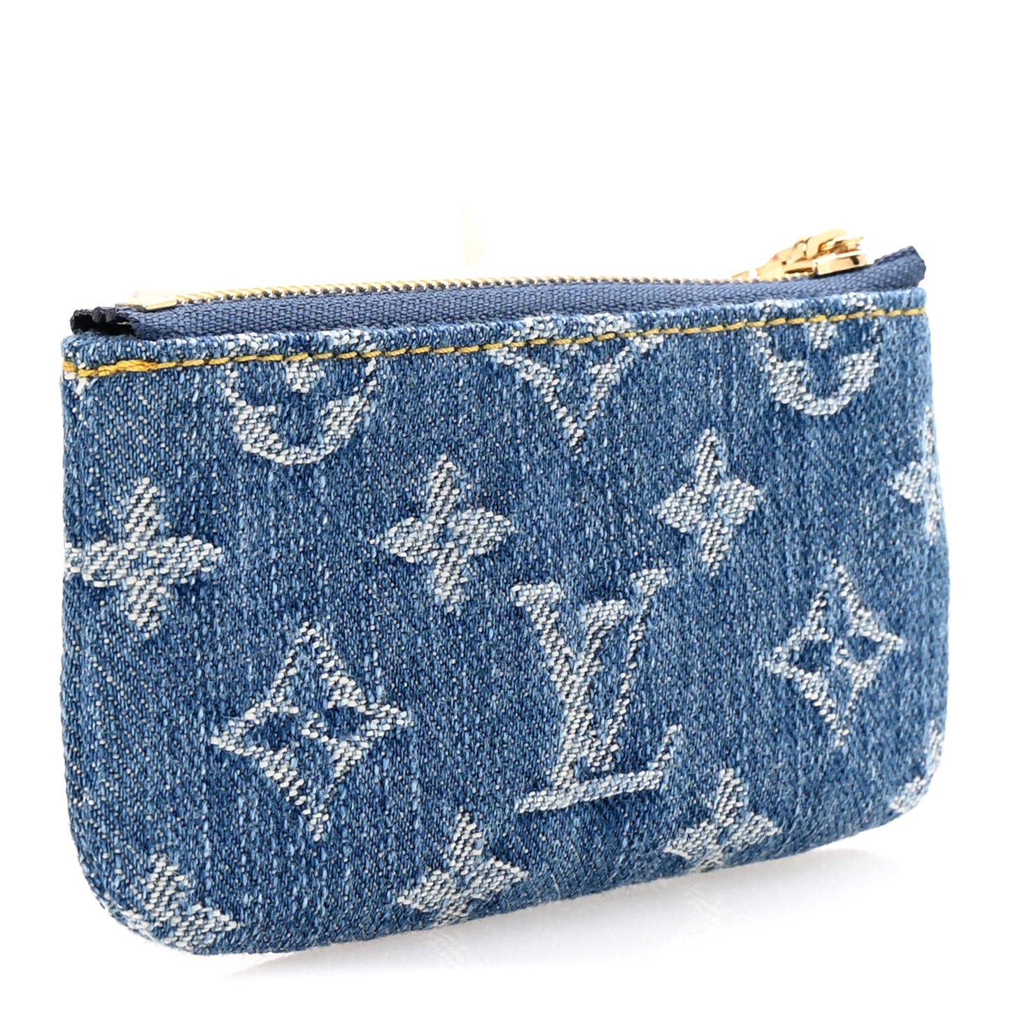 LV X TM Monogram Denim Cerises Key Pouch Blue