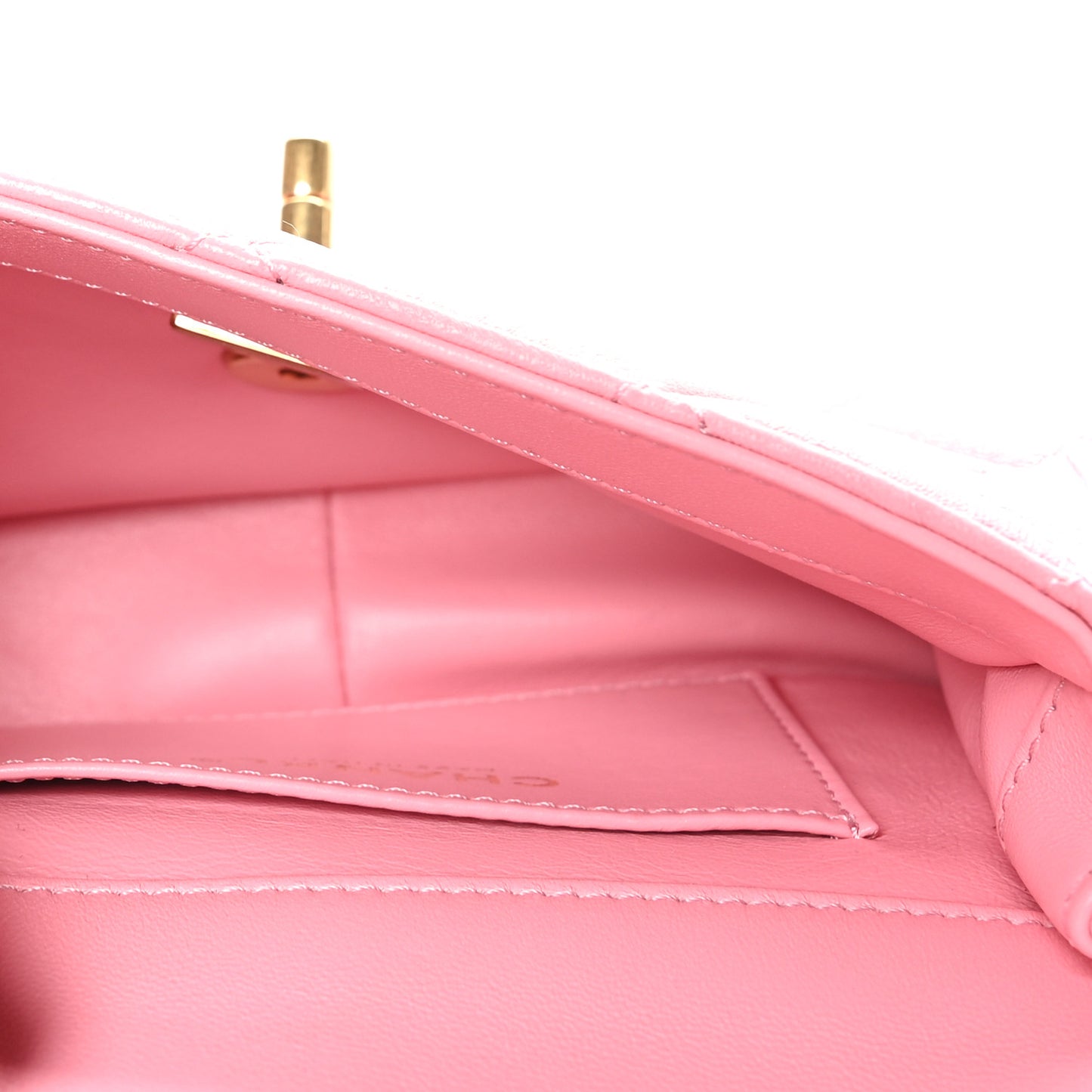 Lambskin Wenge Quilted Mini Fashion Wood Square Flap Pink