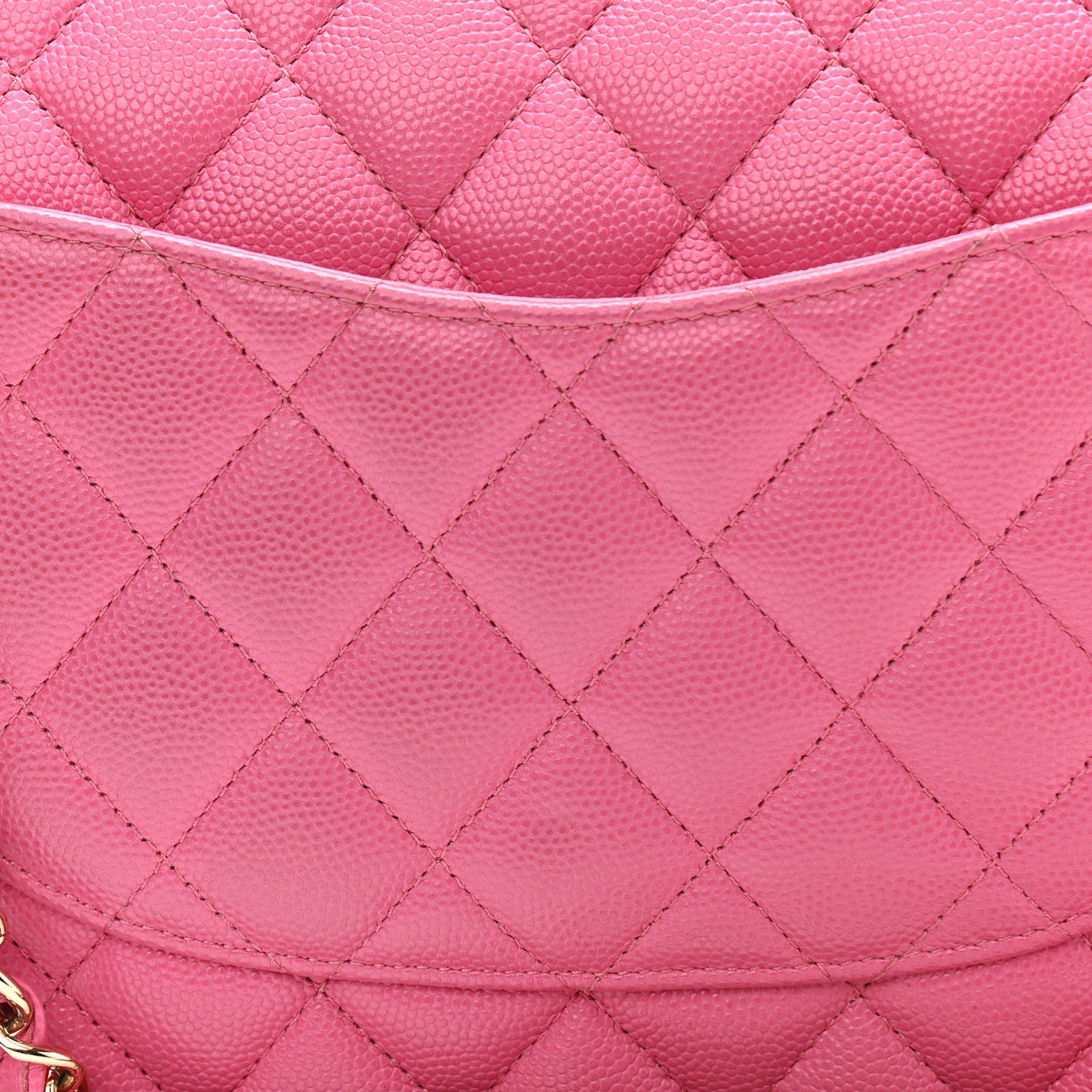 Caviar Quilted Medium Double Flap Pink