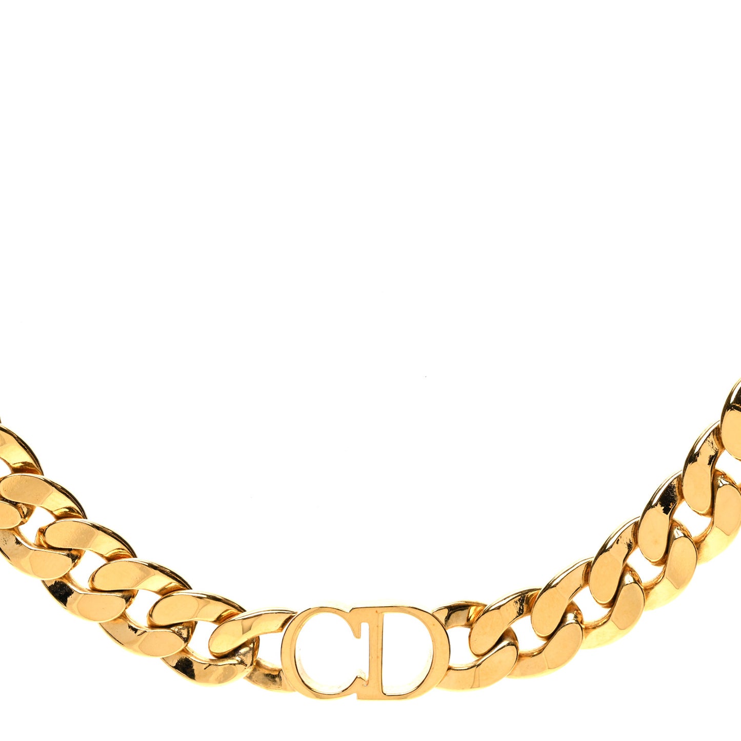 Metal CD Choker Necklace Gold
