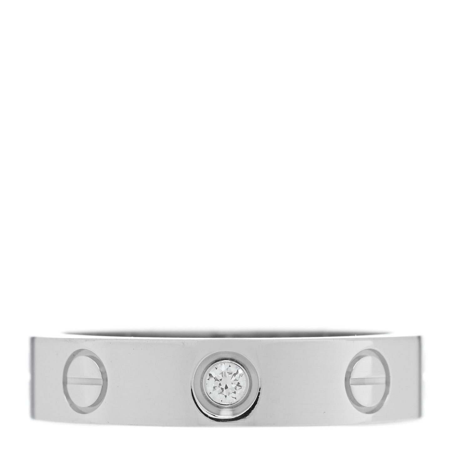 18K White Gold Diamond 4mm LOVE Wedding Band Ring 48 4.5