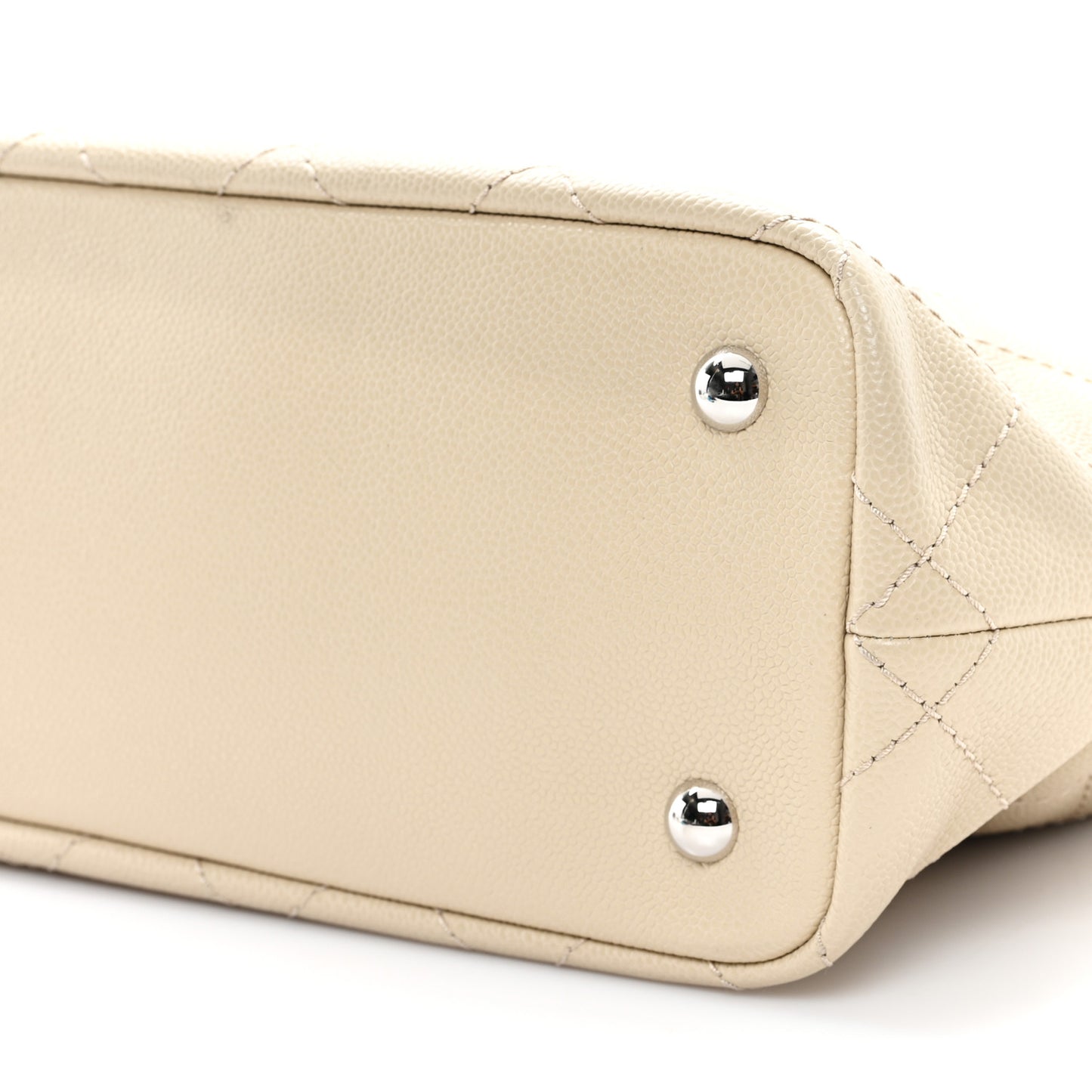 Grained Calfskin Medium Fever Shopping Tote Beige