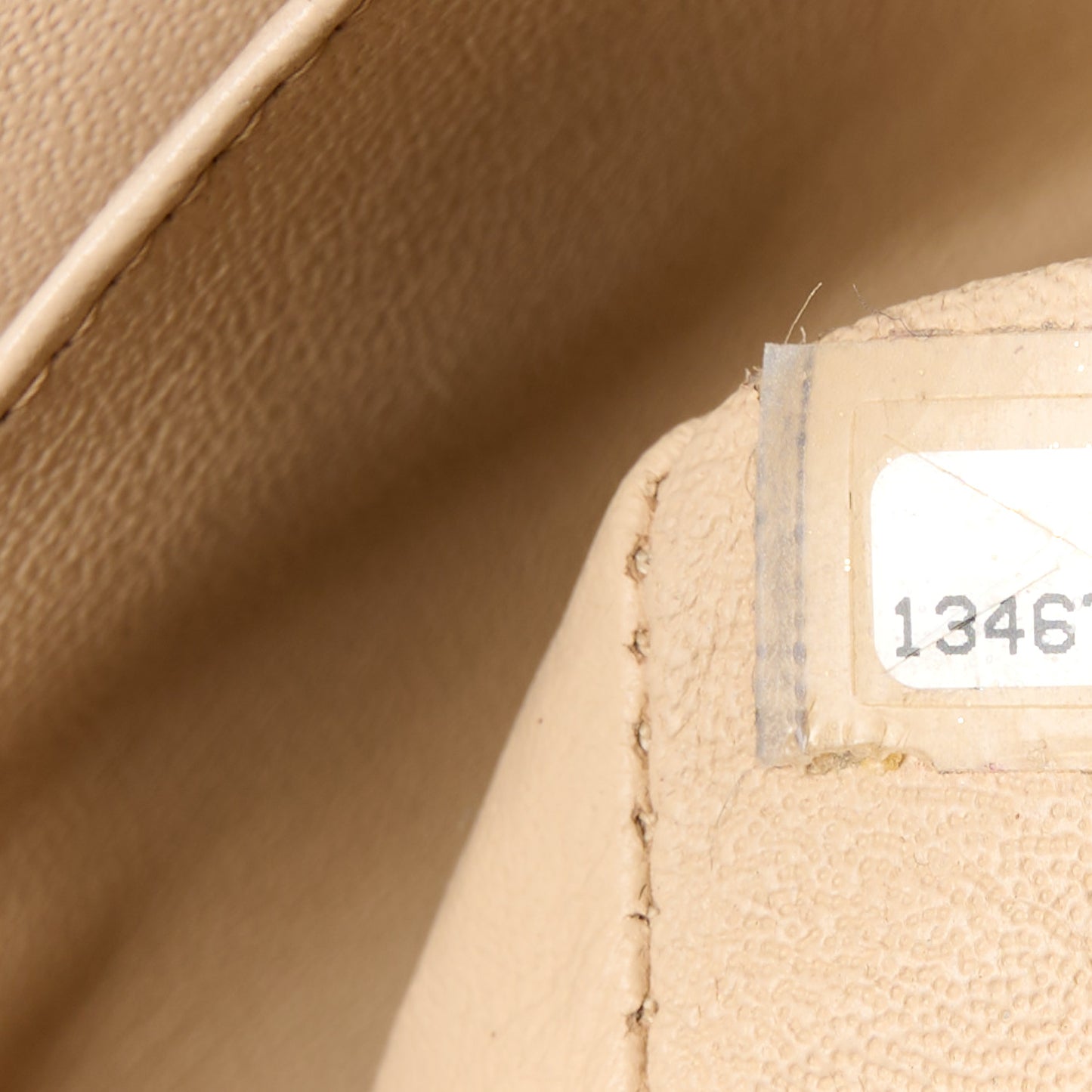Caviar Quilted Medium Double Flap Beige