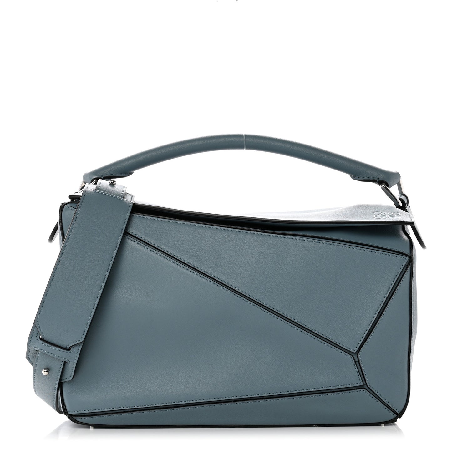 Calfskin Medium Puzzle Bag Stone Blue