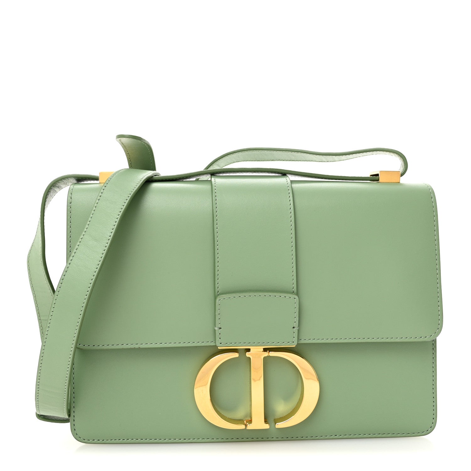 Christian Dior Smooth Calfskin 30 Montaigne Flap Bag Mint Green