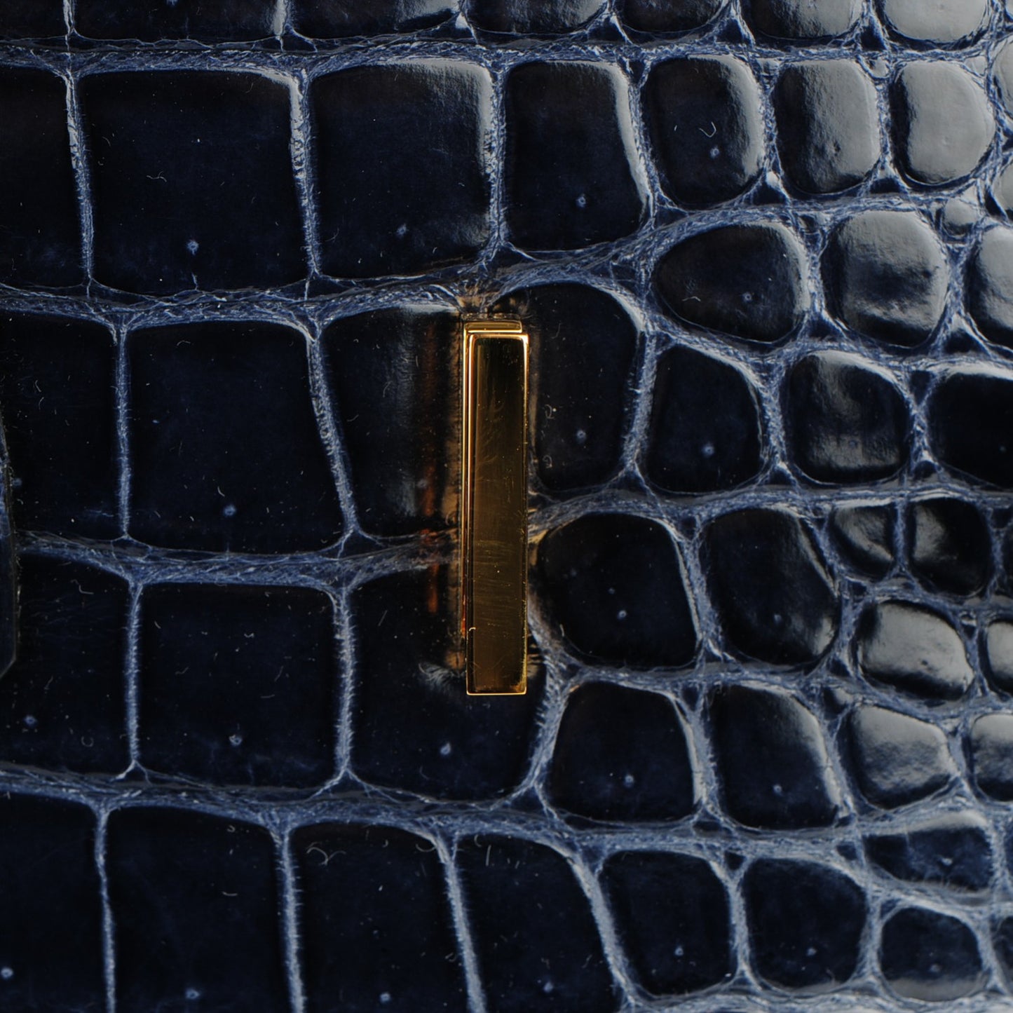 Shiny Porosus Crocodile Birkin 35 Bleu Abysse