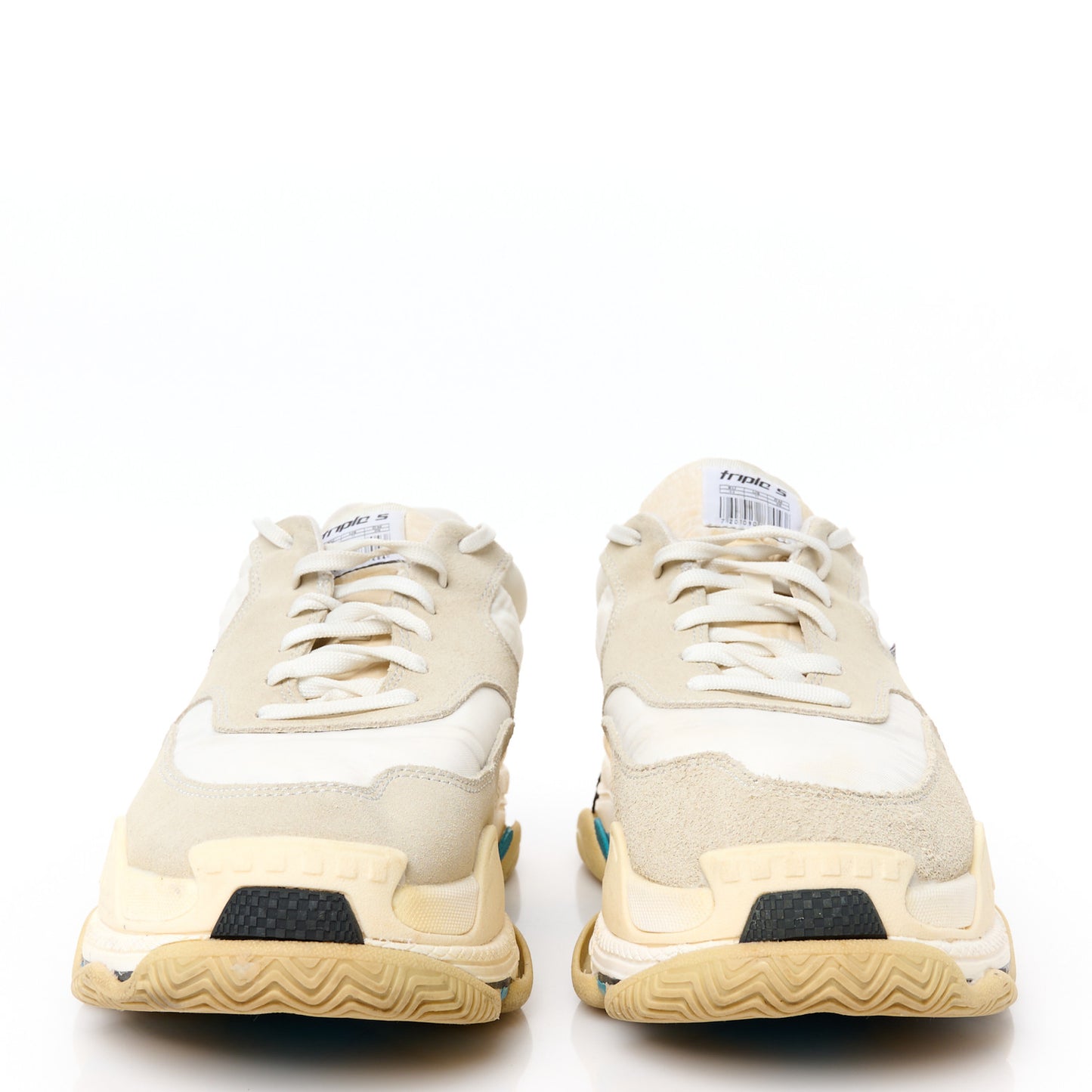 Nylon Suede Mens Triple S 2.0 Sneakers 44 White Grey Blue