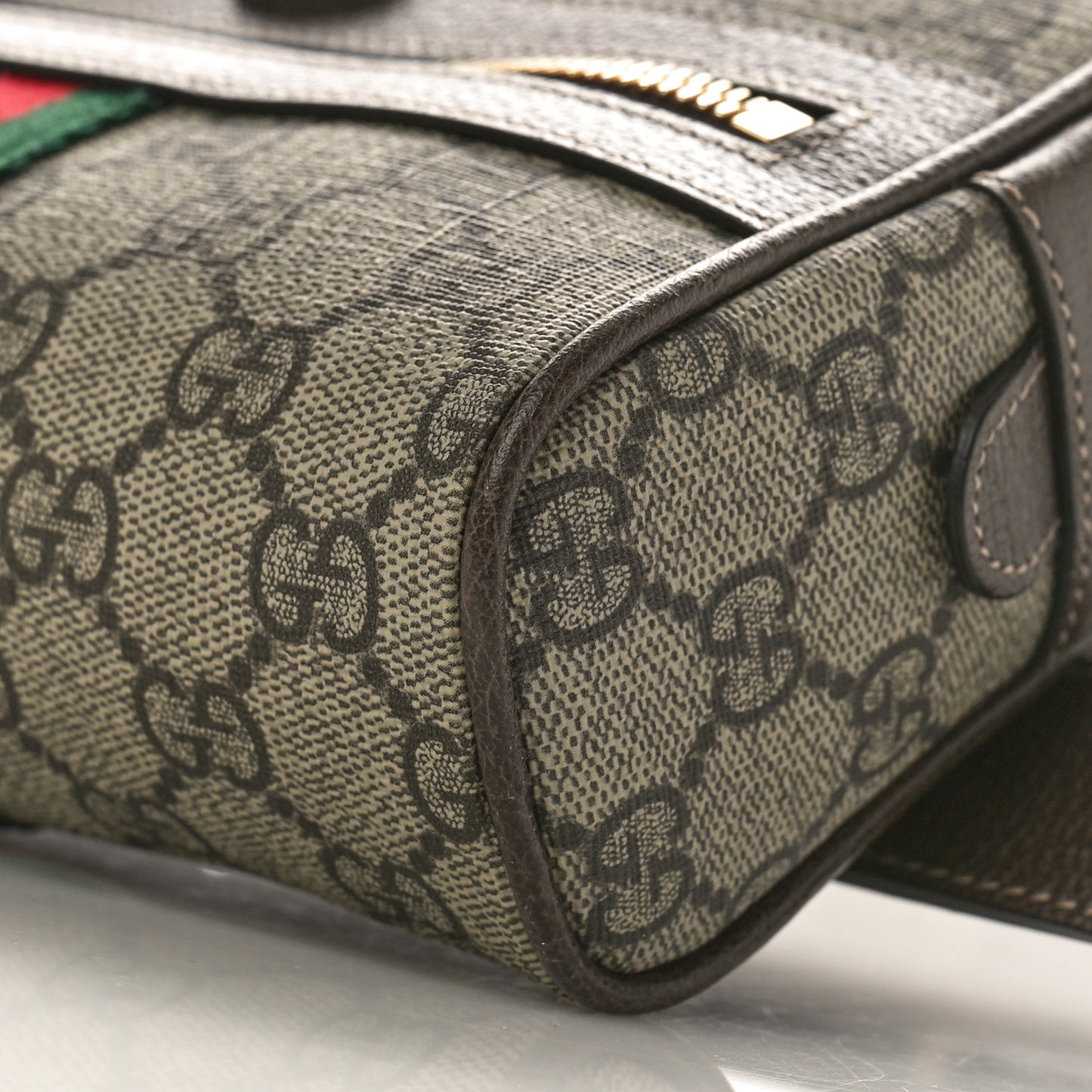 GG Supreme Monogram Web Small Ophidia Belt Bag 75 30 Dark Brown