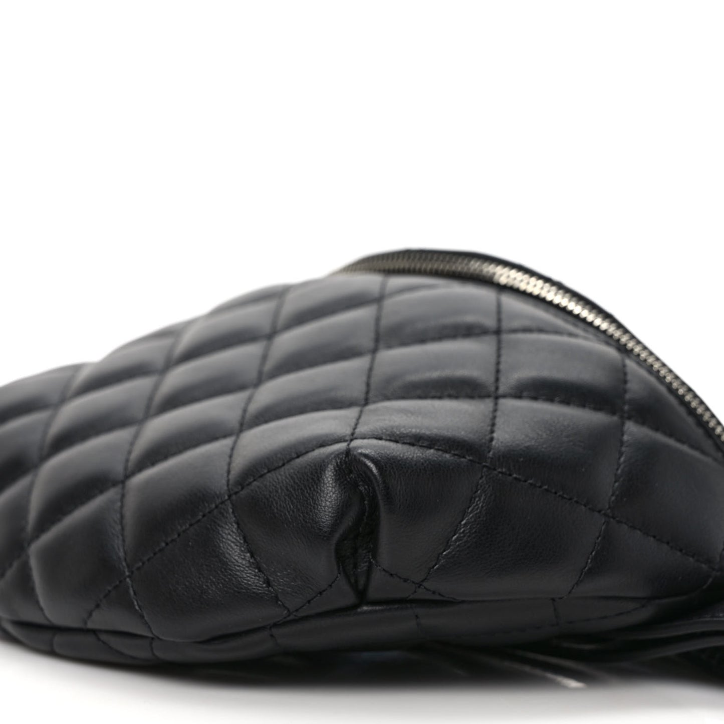 Calfskin Quilted Waist Belt Bag Black
