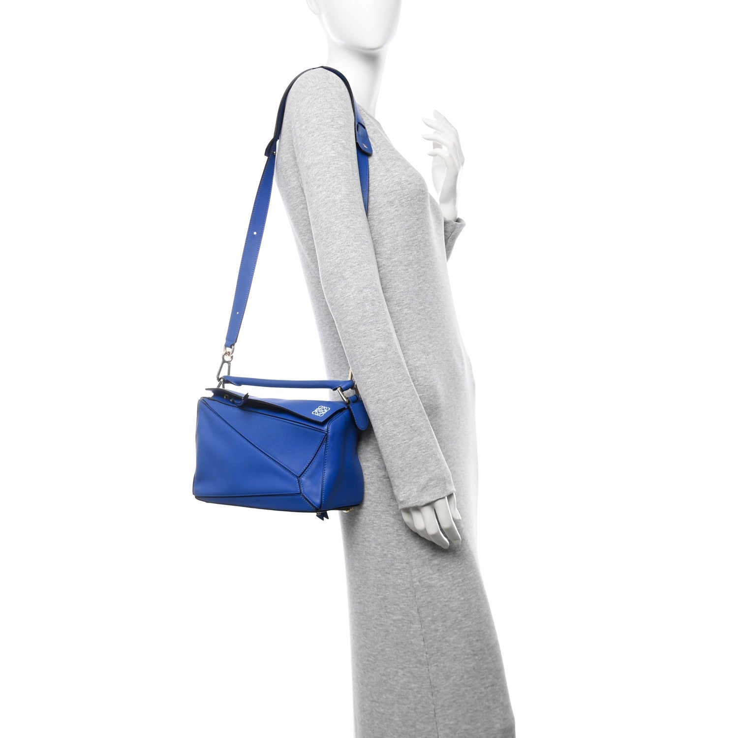 Loewe Calfskin Small Puzzle Bag Electric Blue 2 of 10
